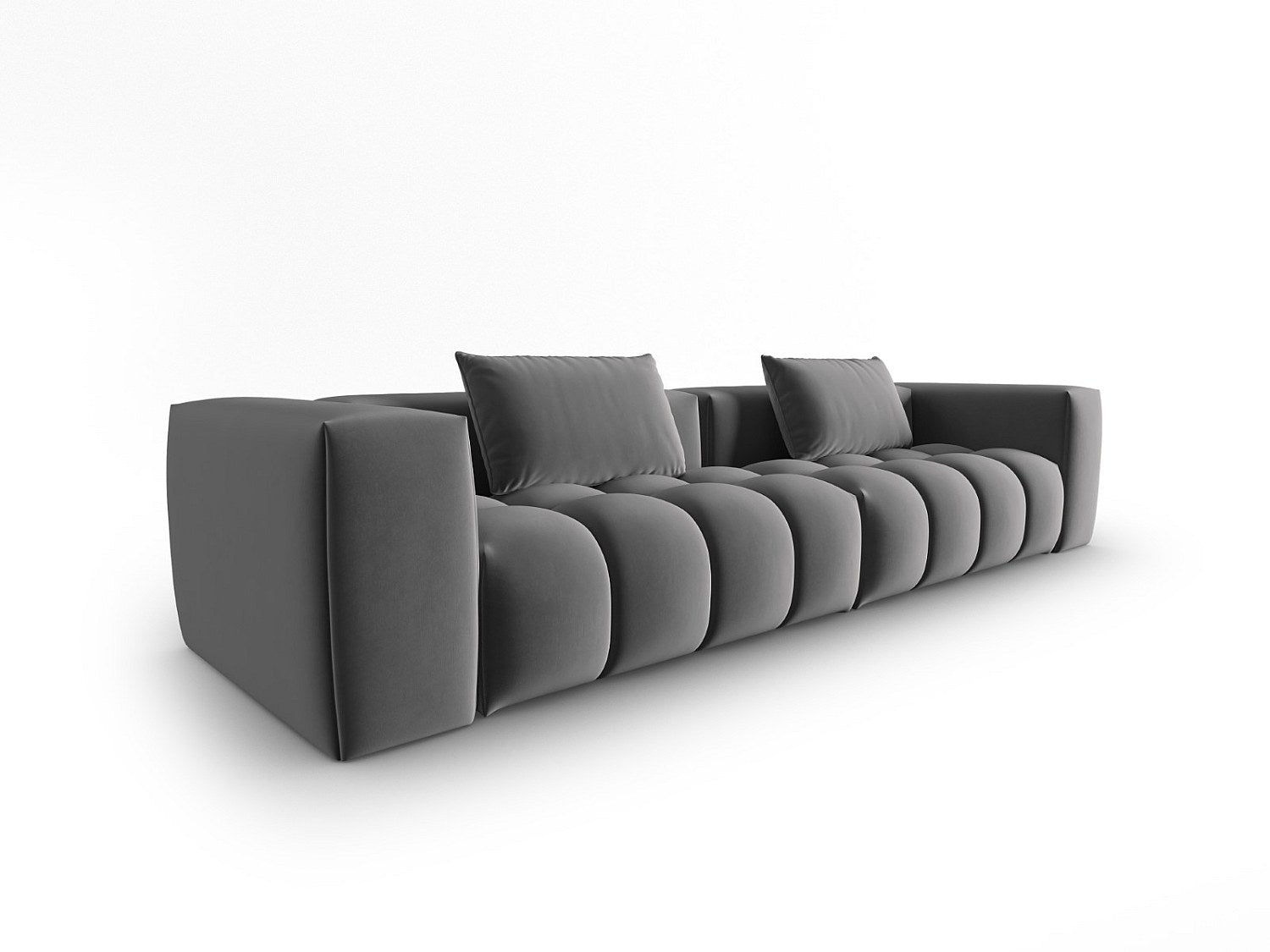 Canapé modulable 5 places gris velours