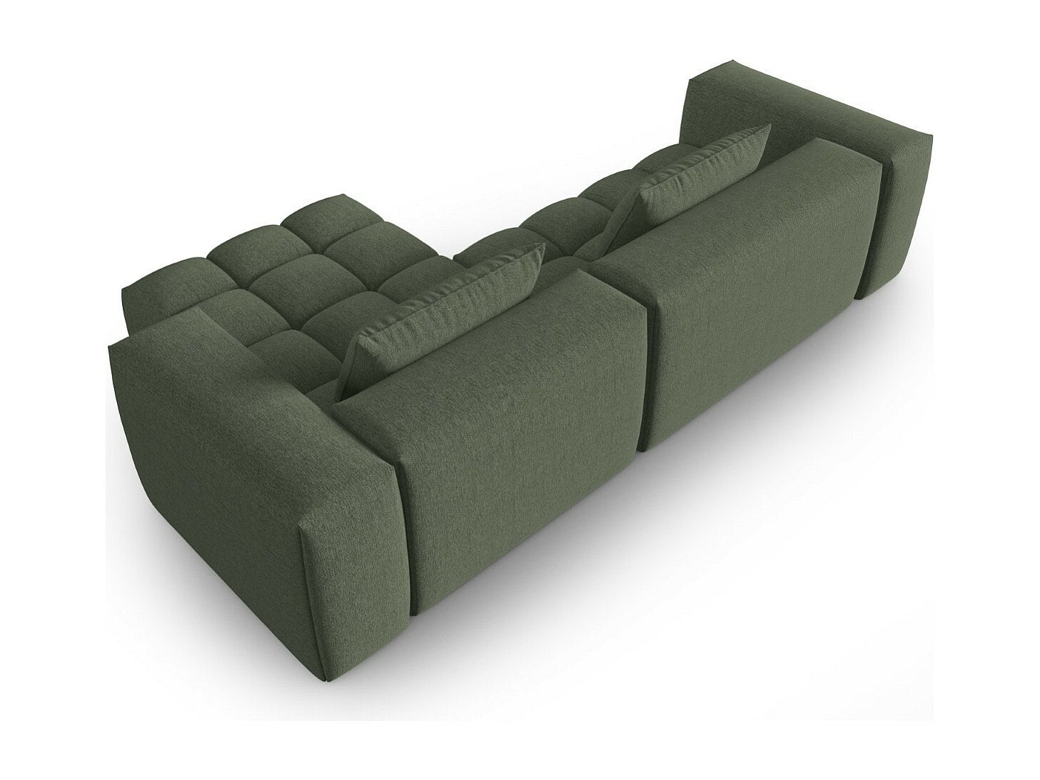 Canapé modulable 3 places vert tissu