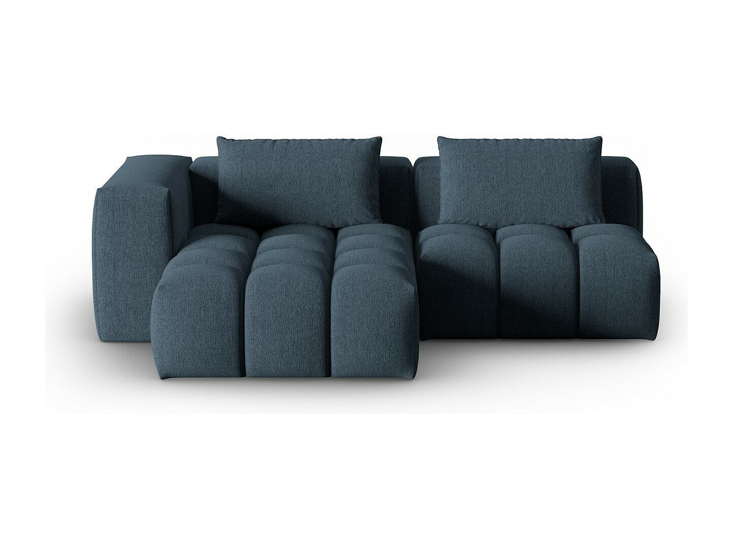 Canapé modulable 3 places bleu tissu