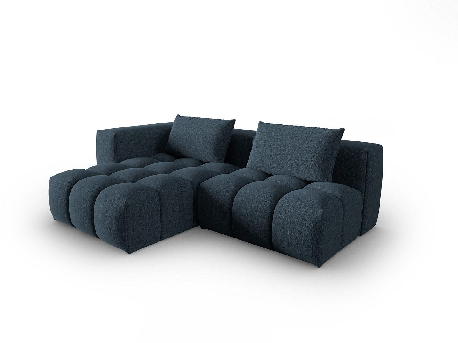 Canapé modulable 3 places bleu tissu