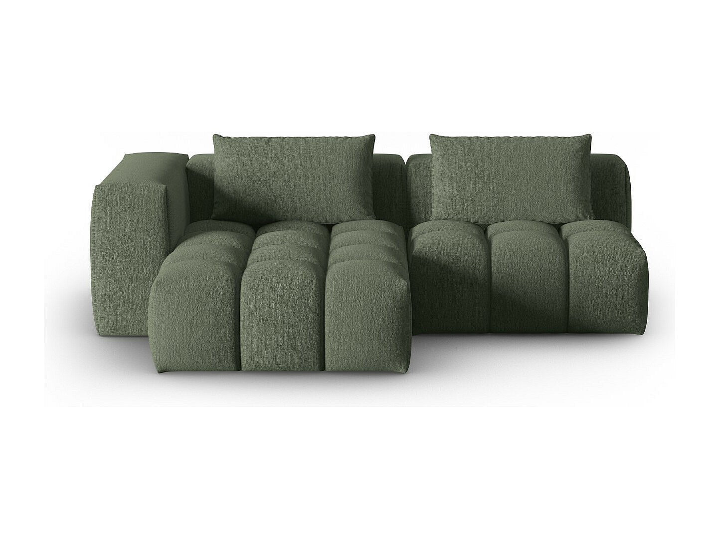 Canapé modulable 3 places vert tissu