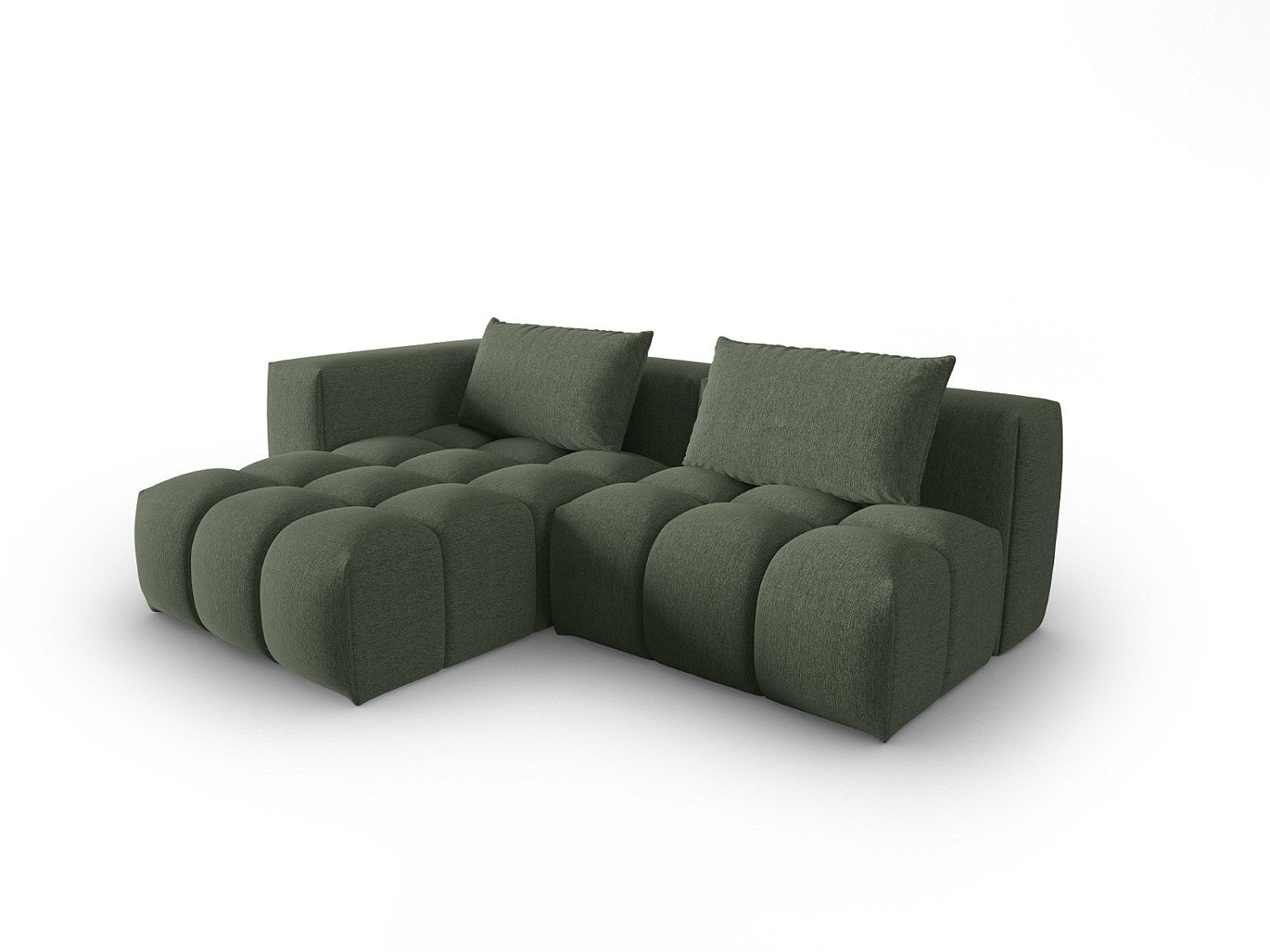 Canapé modulable 3 places vert tissu