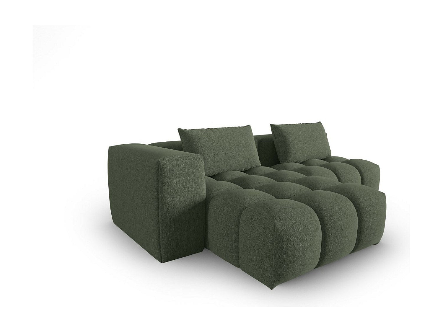 Canapé modulable 3 places vert tissu