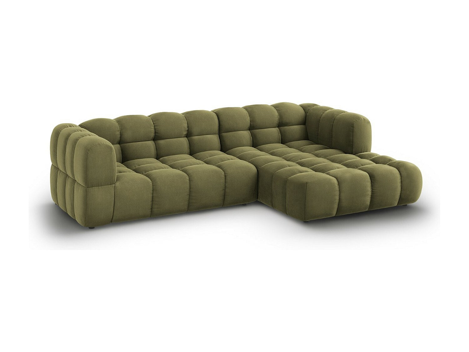 Canapé modulable 4 places vert velours
