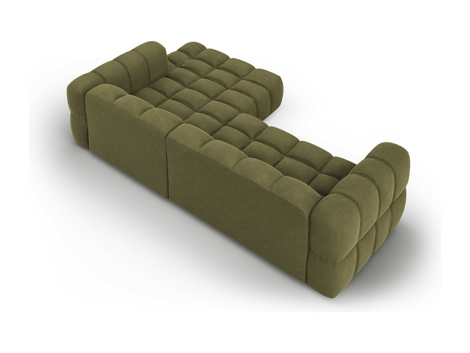 Canapé modulable 4 places vert velours