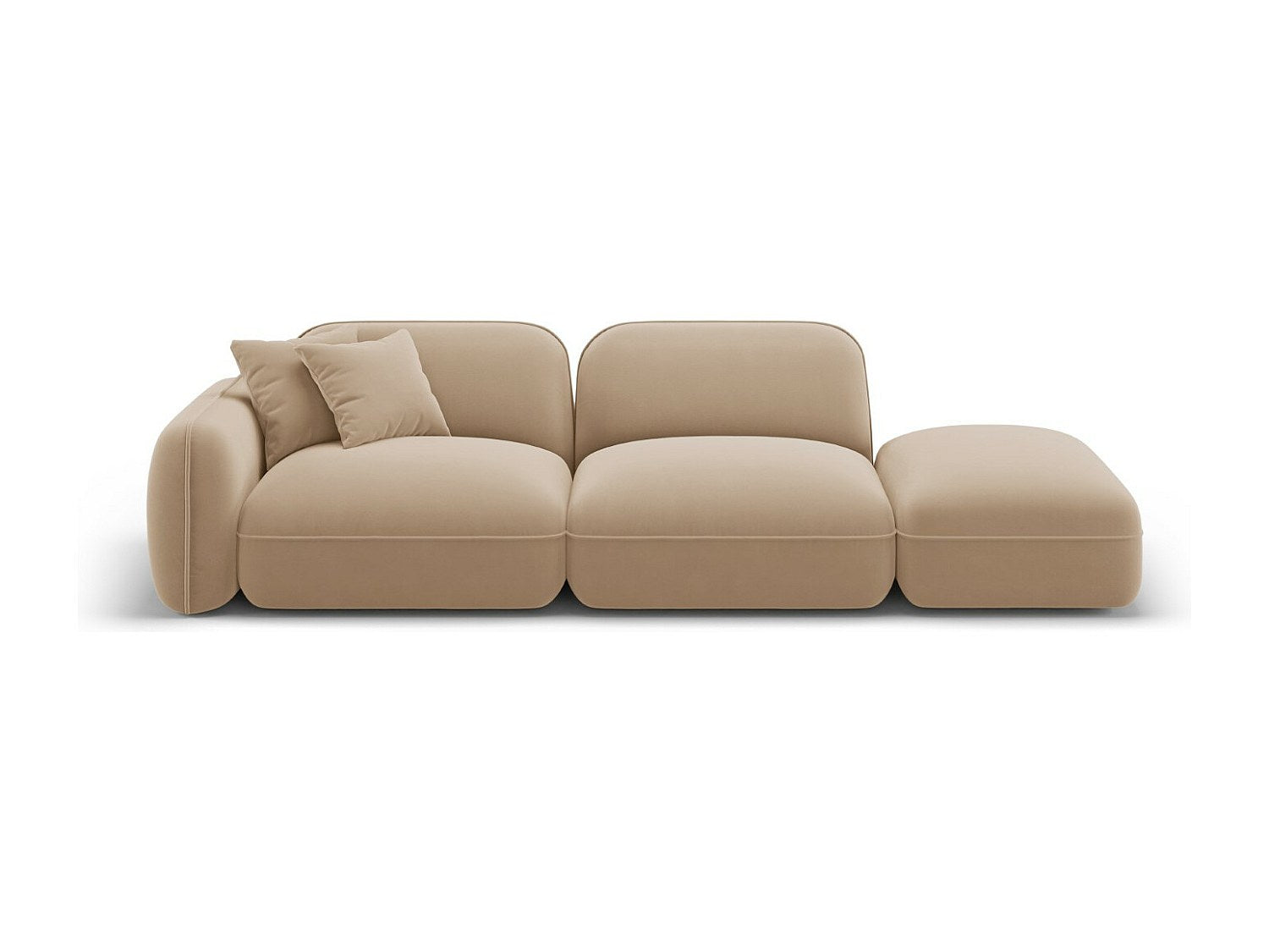Canapé modulable 3 places marron velours