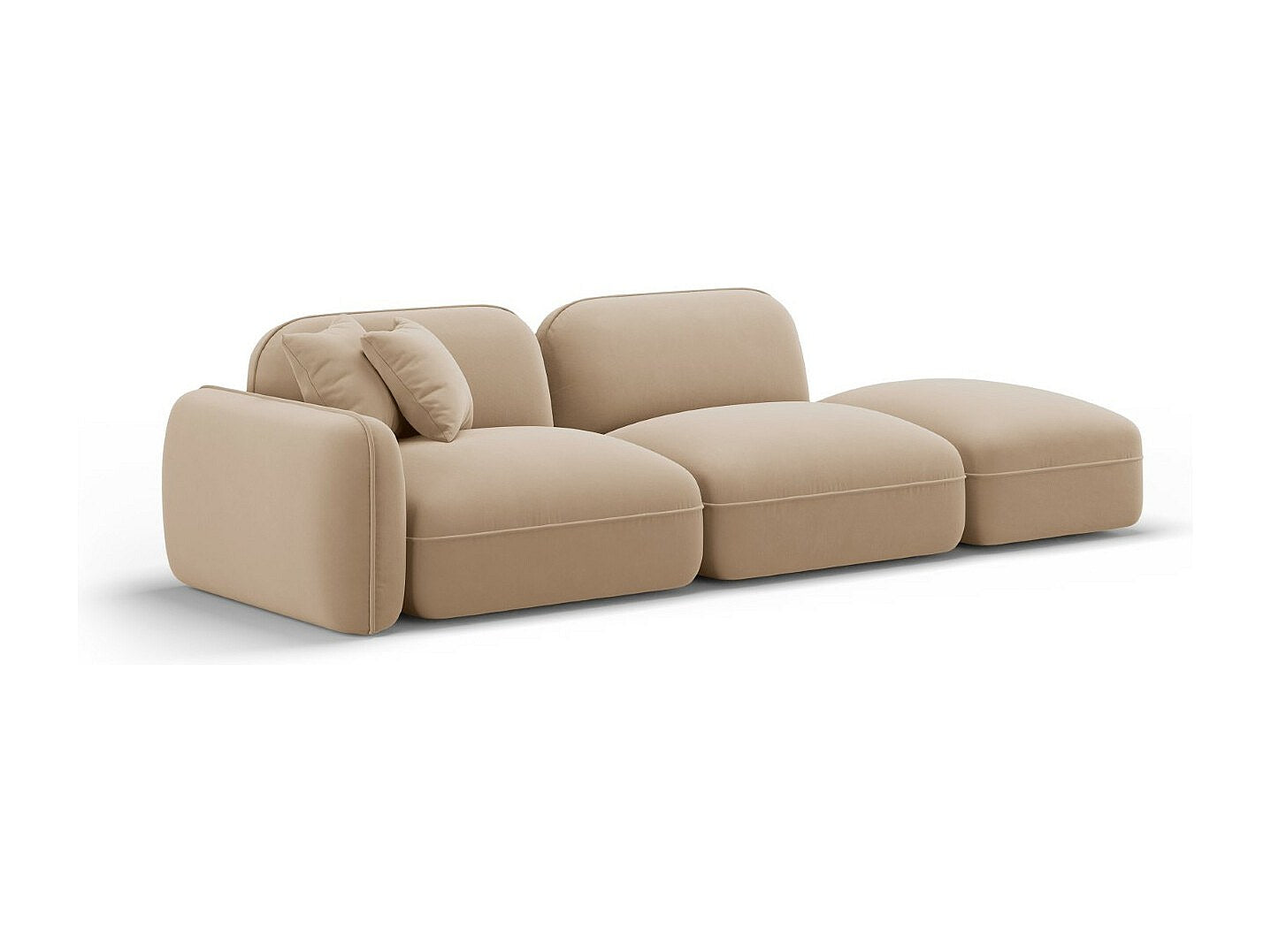 Canapé modulable 3 places marron velours
