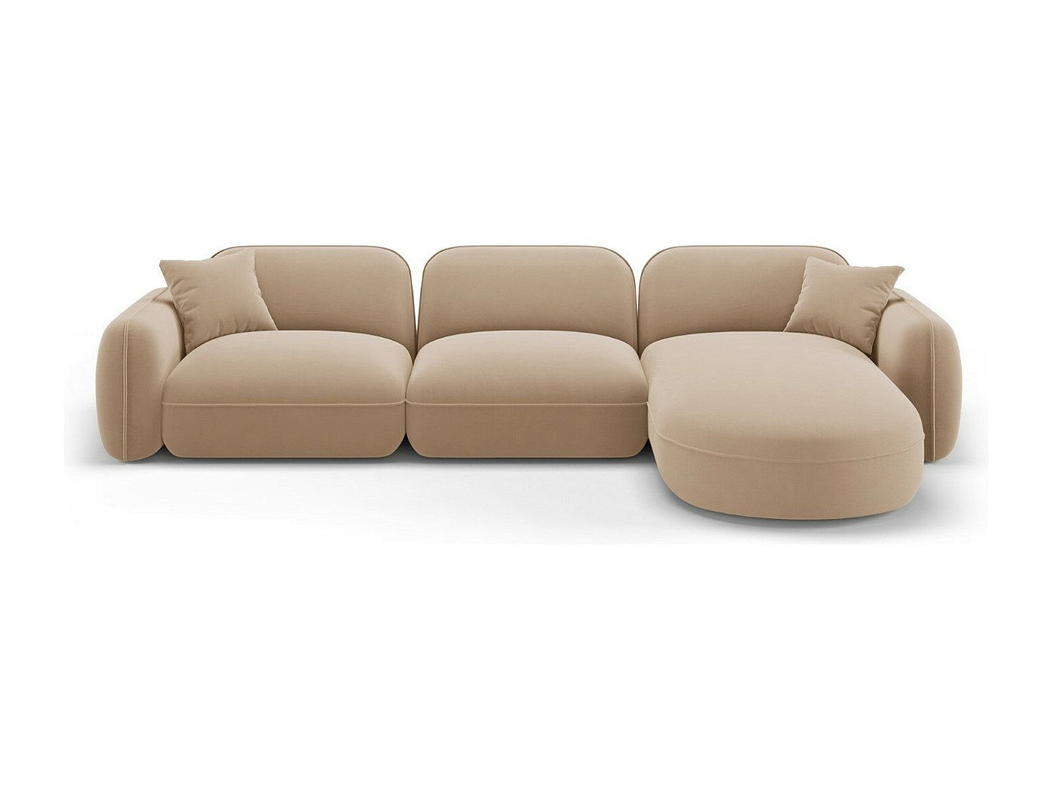 Canapé modulable 4 places marron velours
