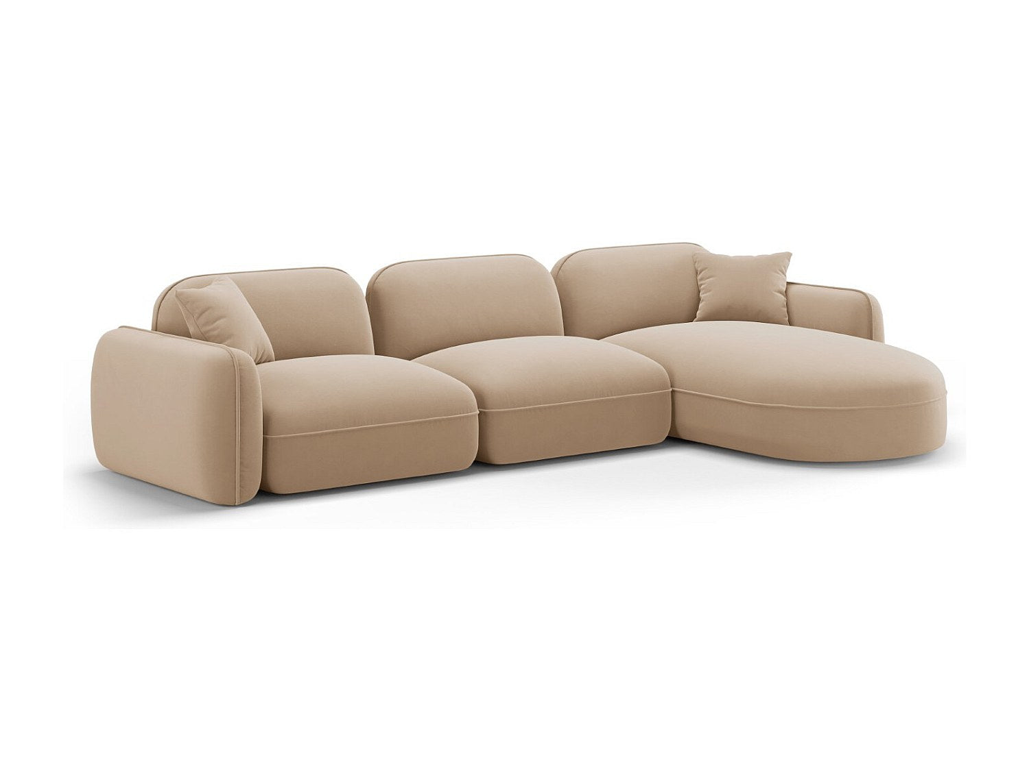 Canapé modulable 4 places marron velours