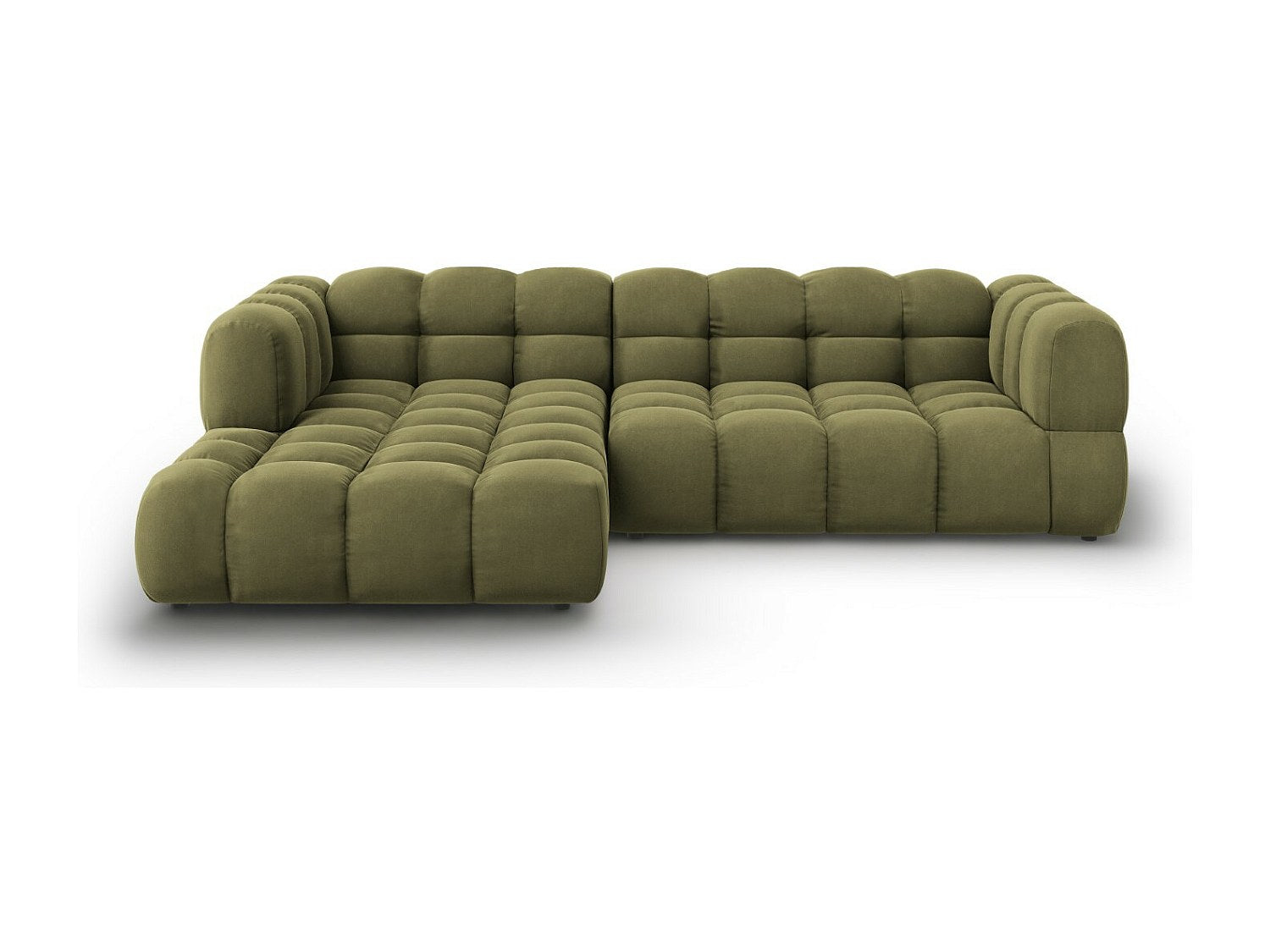 Canapé modulable 4 places vert velours
