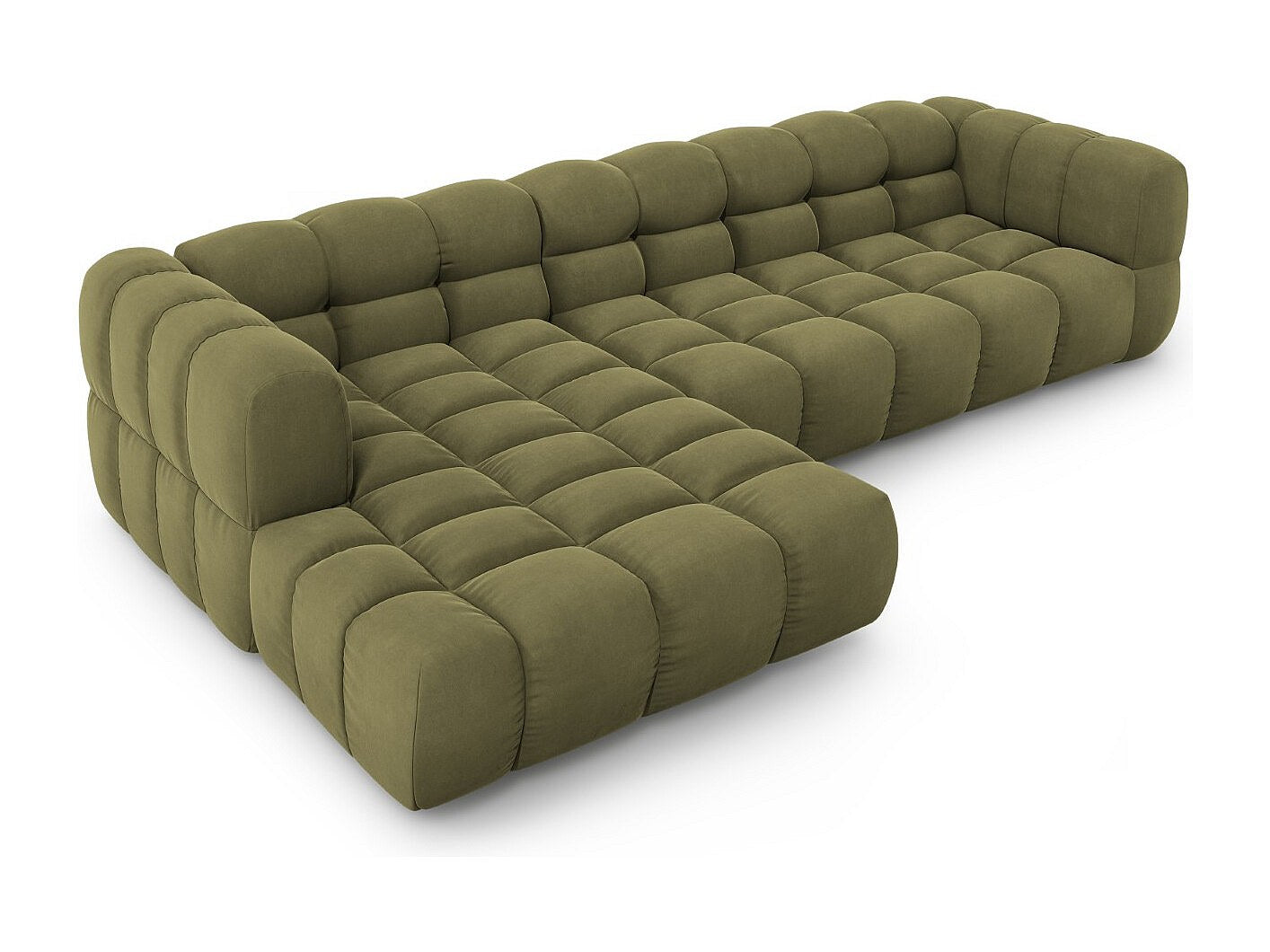 Canapé modulable 4 places vert velours