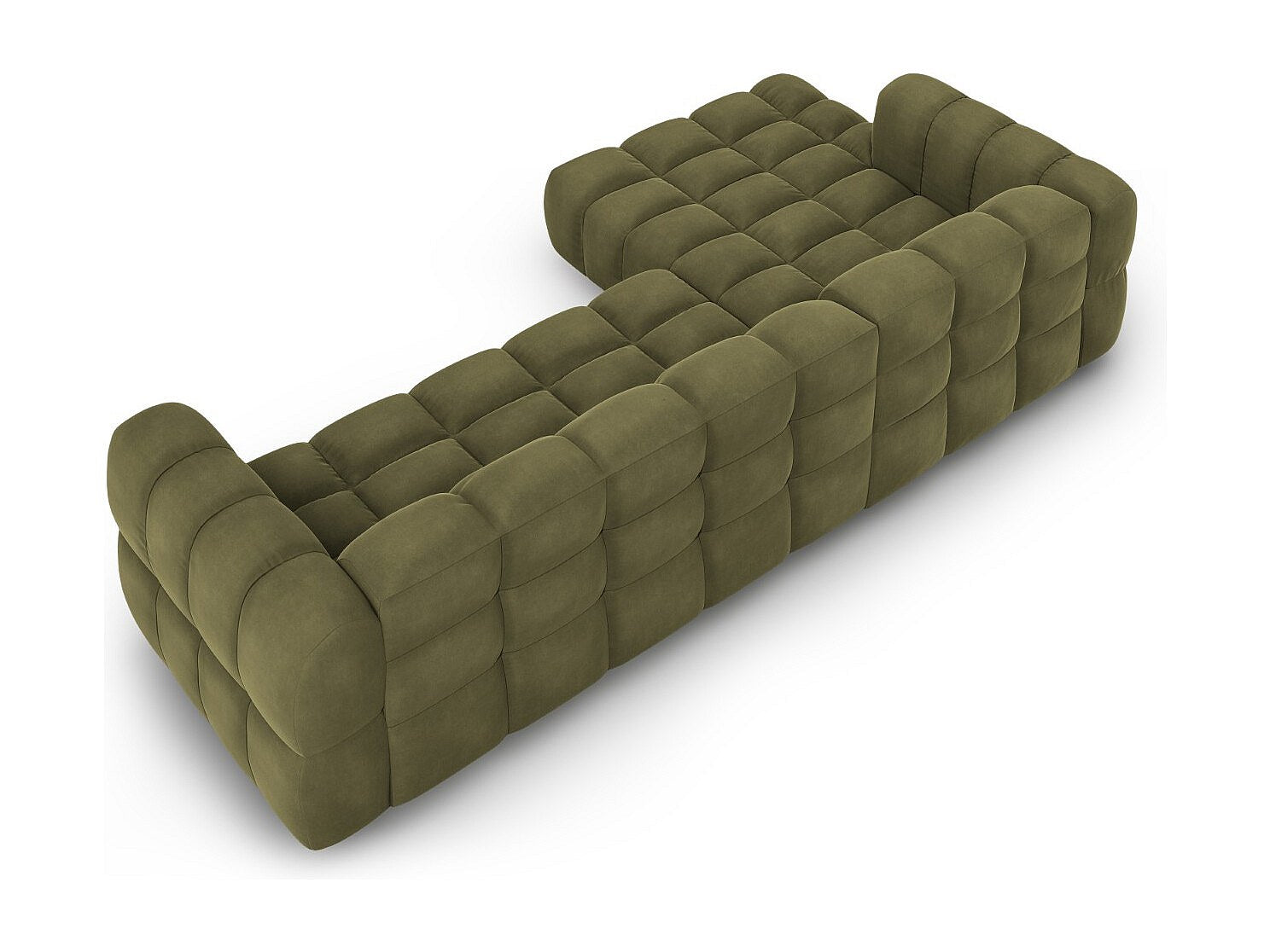 Canapé modulable 4 places vert velours