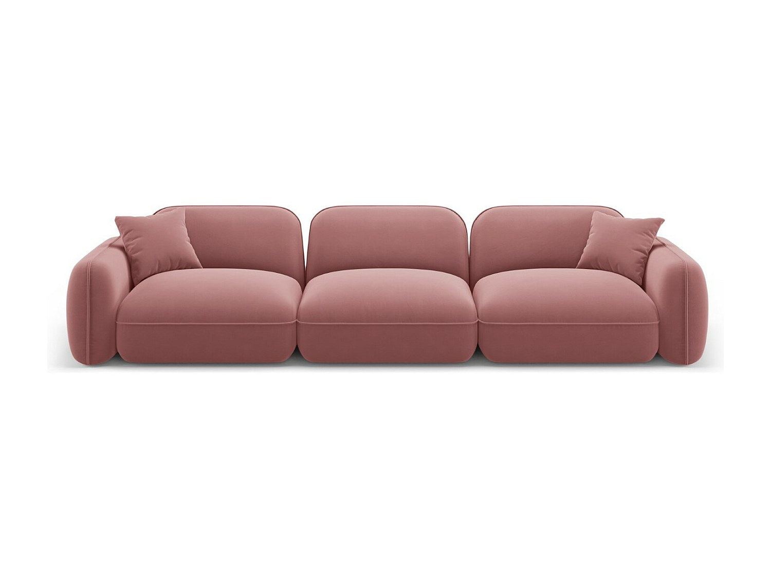 Canapé modulable 4 places rose velours