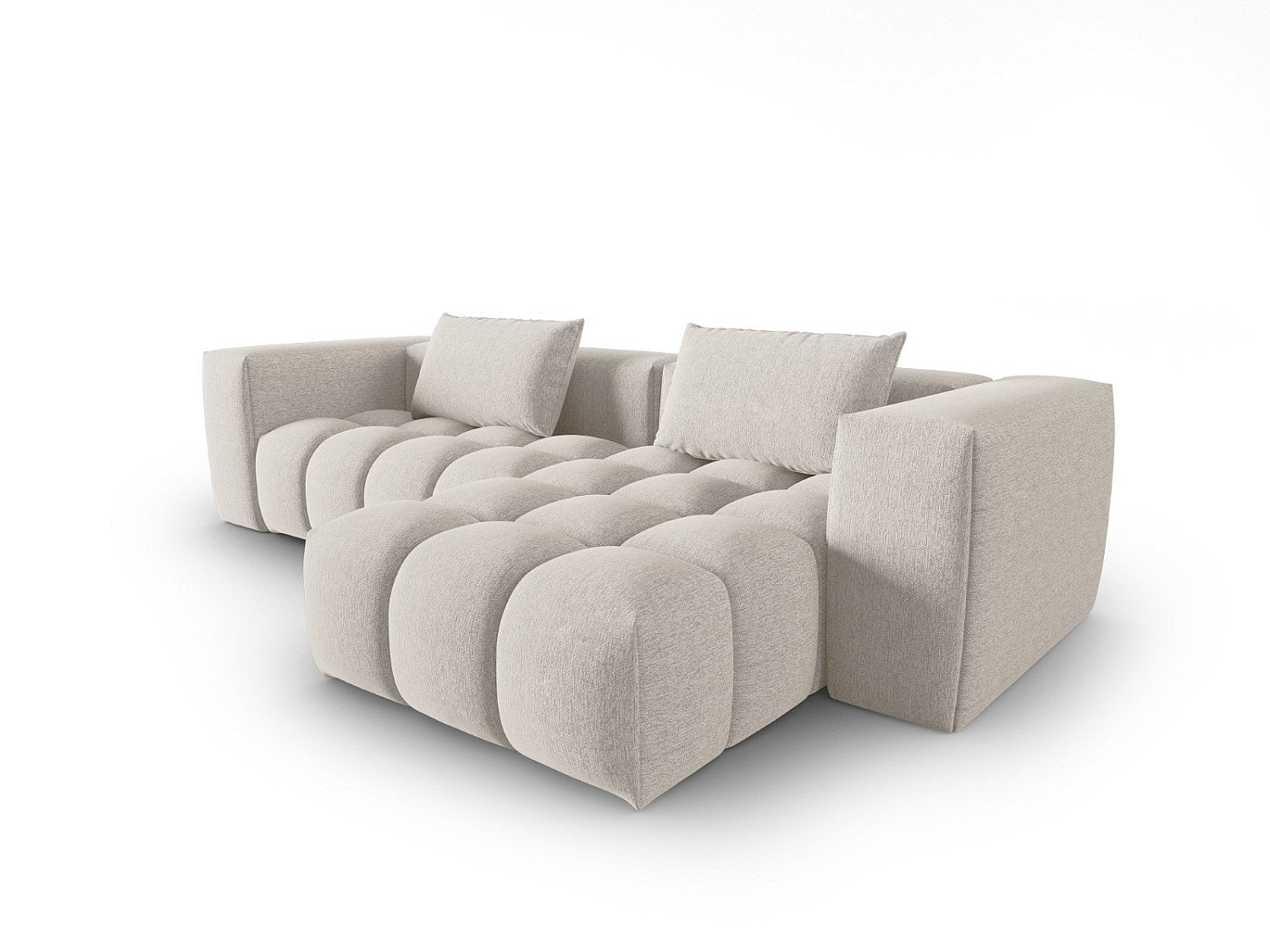 Canapé modulable 3 places beige tissu