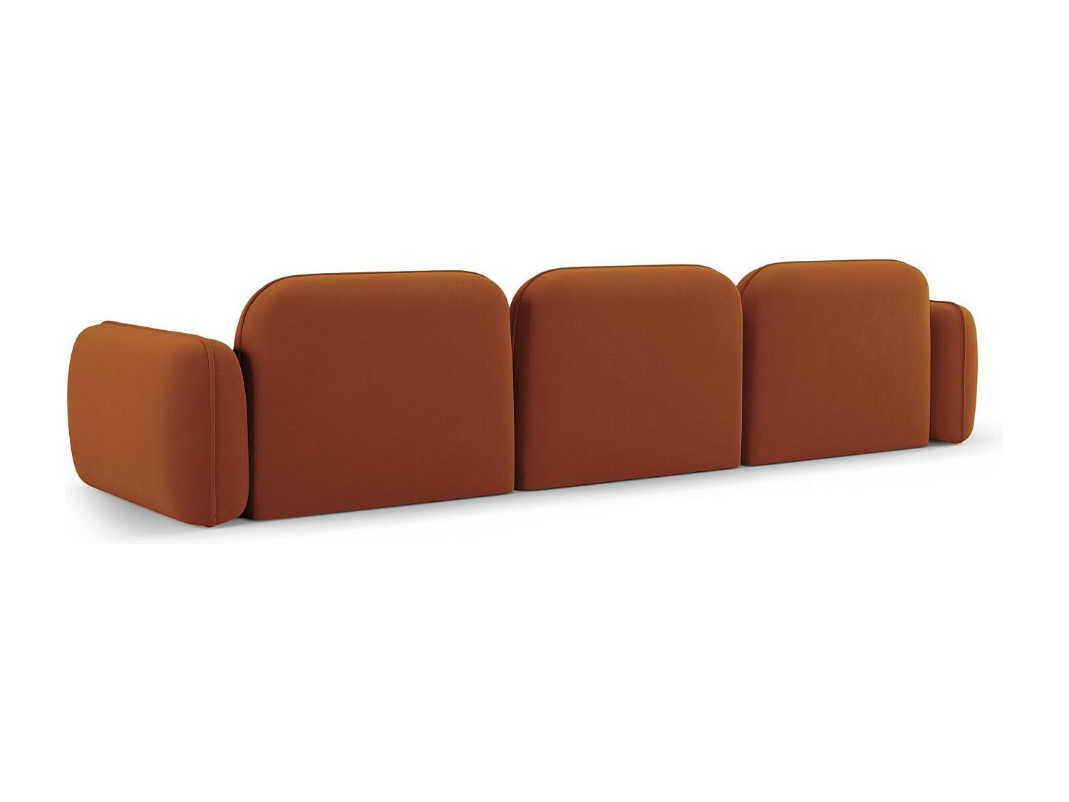Canapé modulable 4 places orange velours