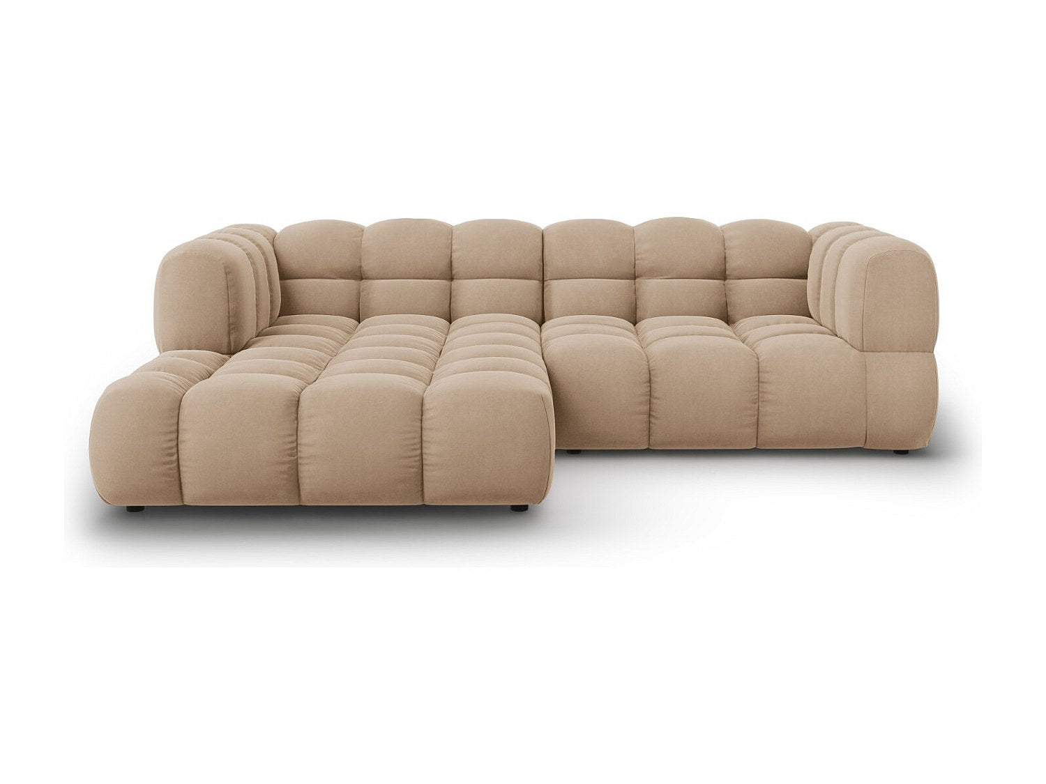 Canapé modulable 3 places marron velours