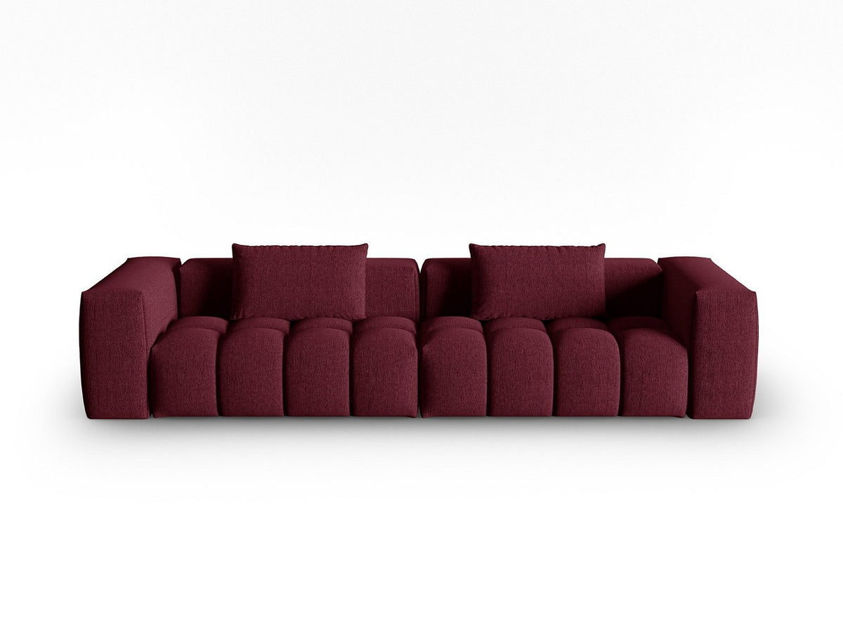 Canapé modulable 5 places rouge tissu