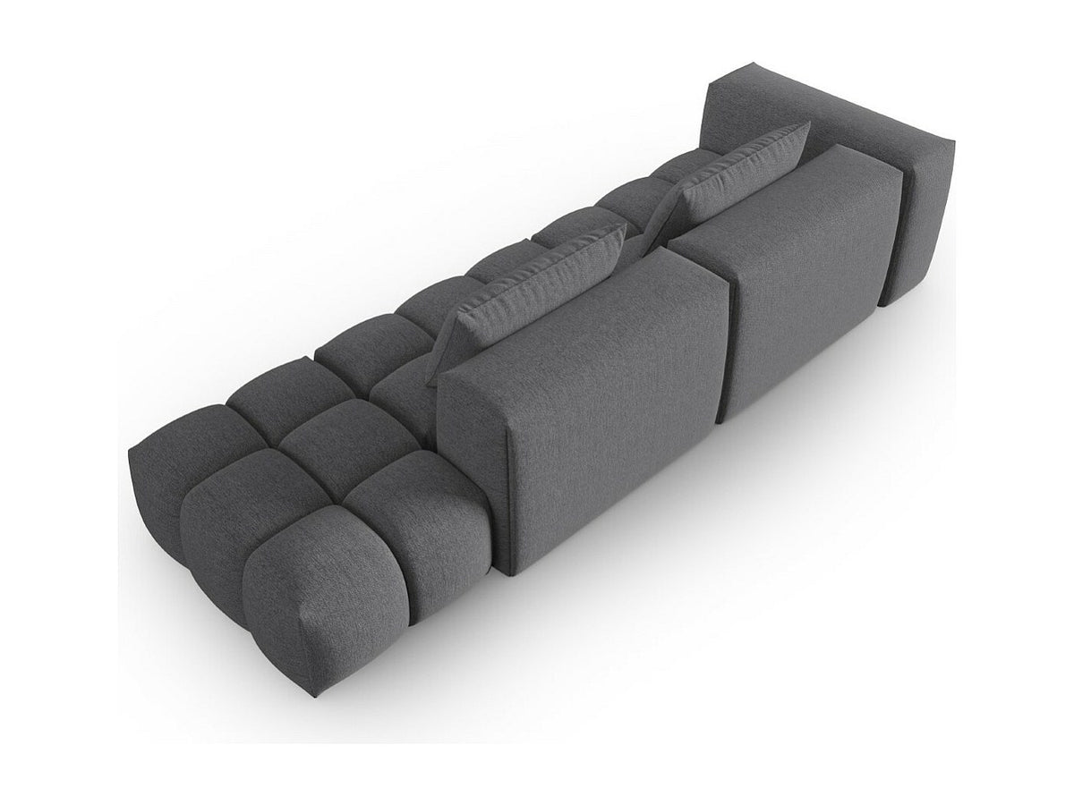Canapé modulable 3 places gris tissu