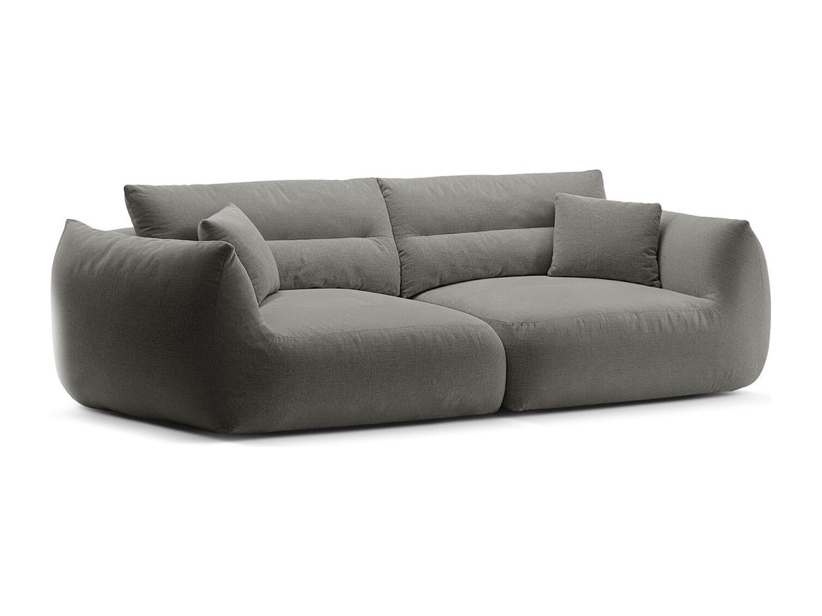 Canapé modulable 4 places gris tissu