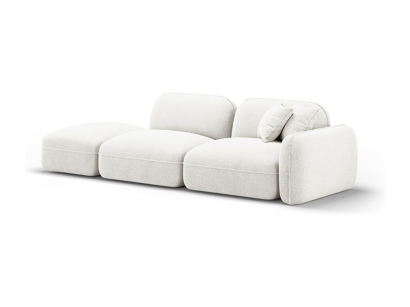 Canapé modulable 3 places beige velours