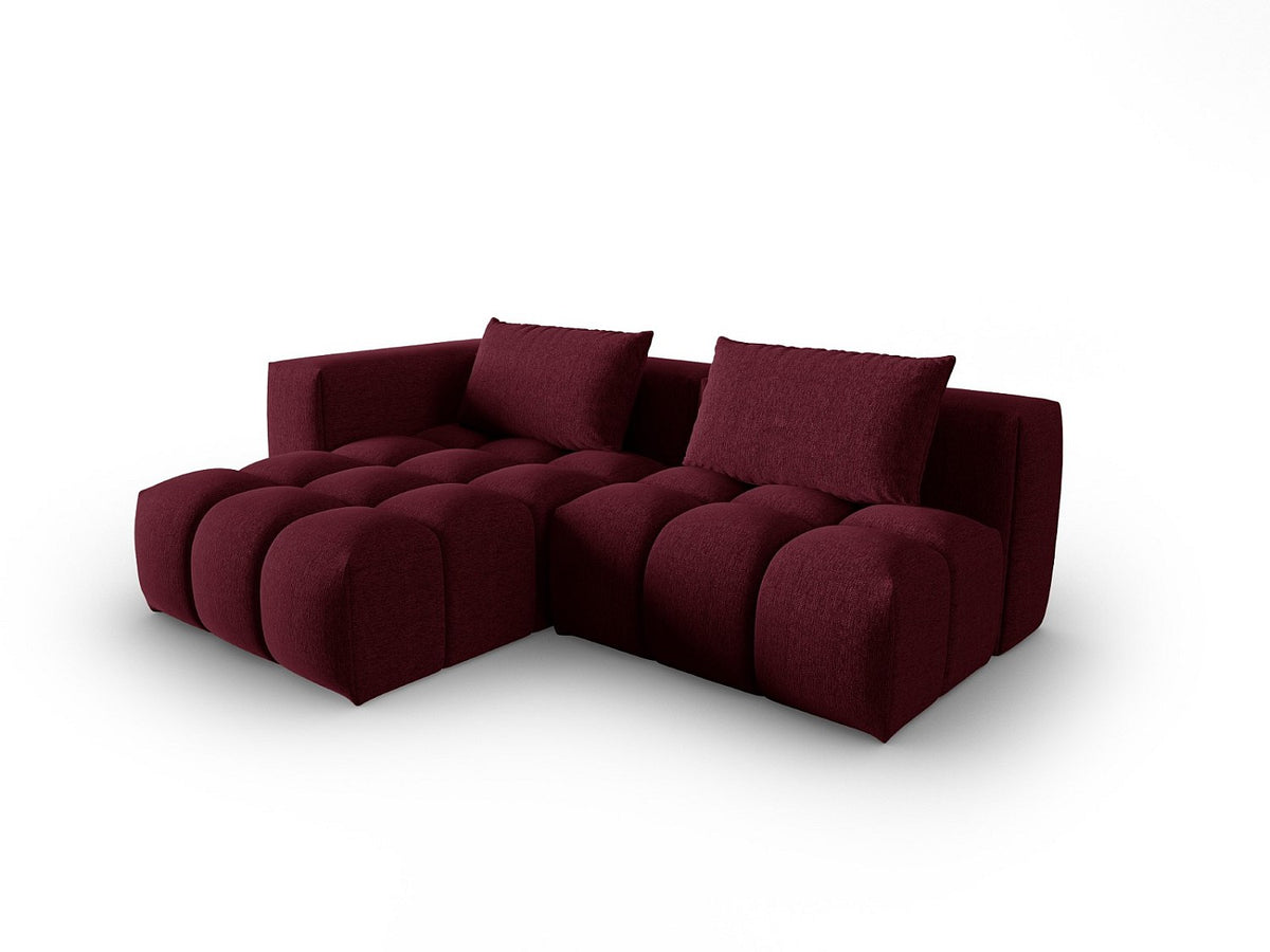 Canapé modulable 3 places rouge tissu