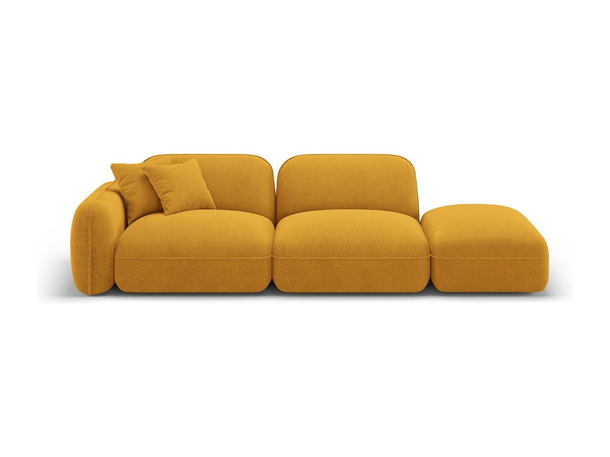 Canapé modulable 3 places jaune velours