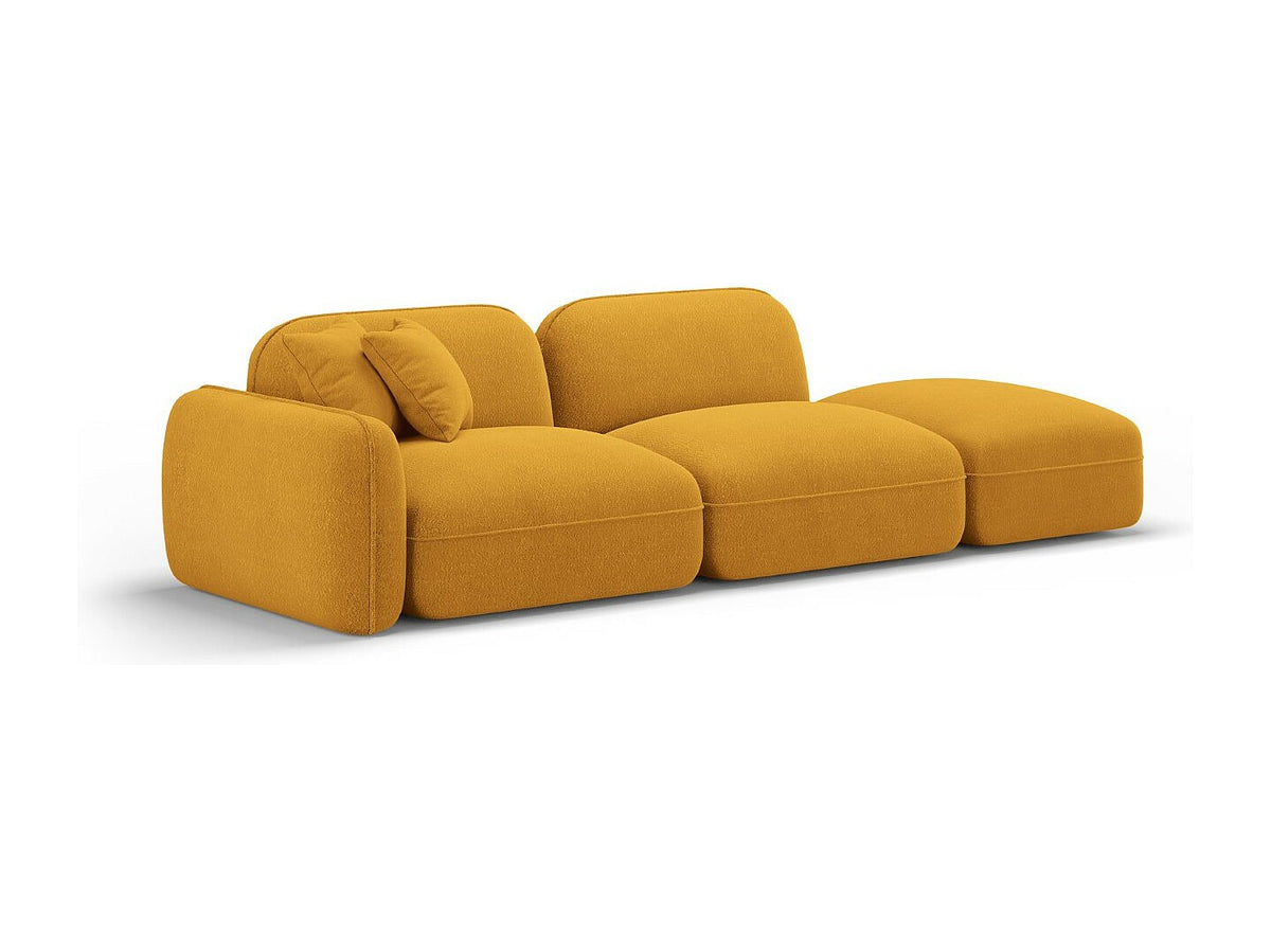 Canapé modulable 3 places jaune velours