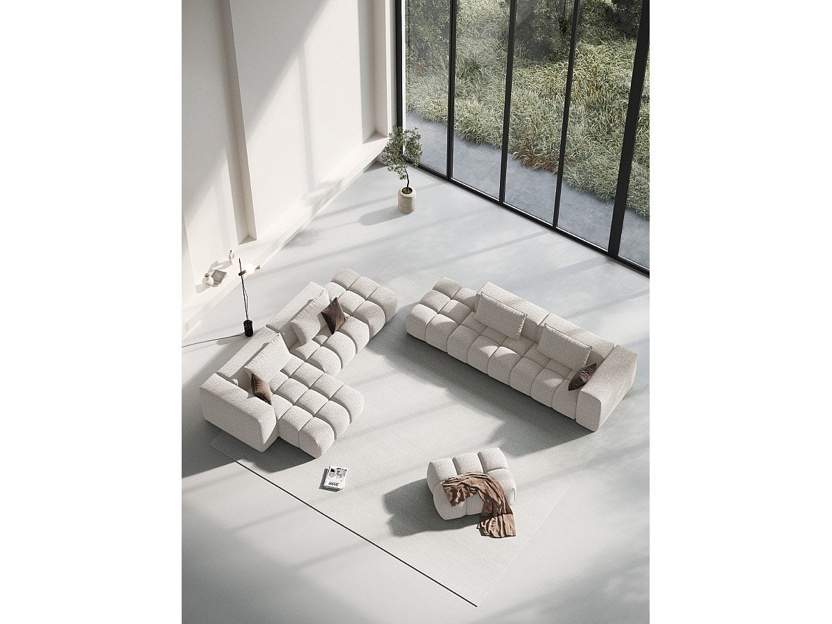 Canapé modulable 3 places beige tissu