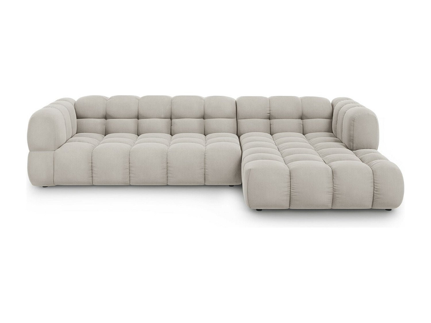 Canapé modulable 4 places beige velours