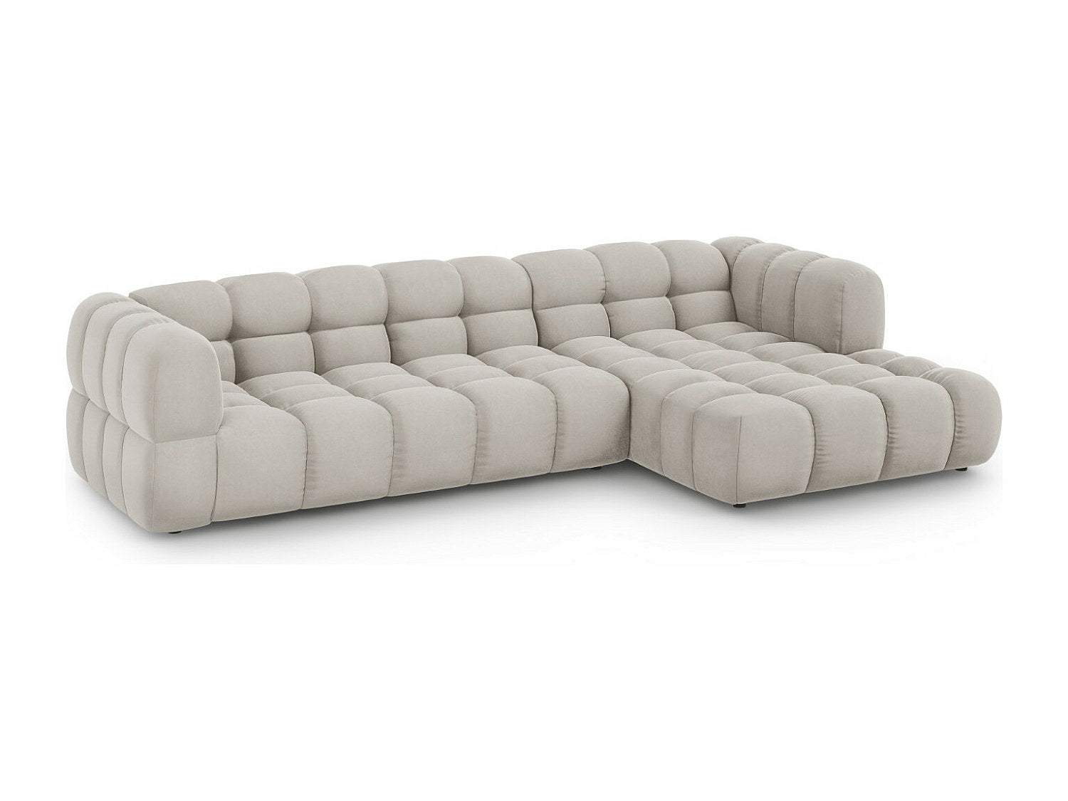 Canapé modulable 4 places beige velours