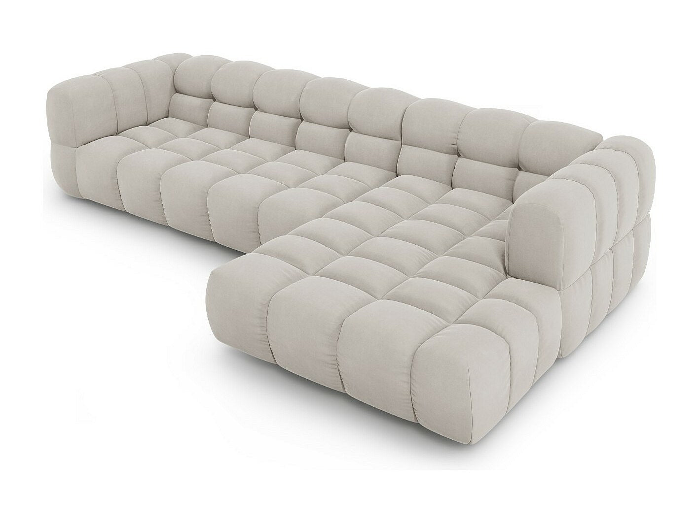 Canapé modulable 4 places beige velours
