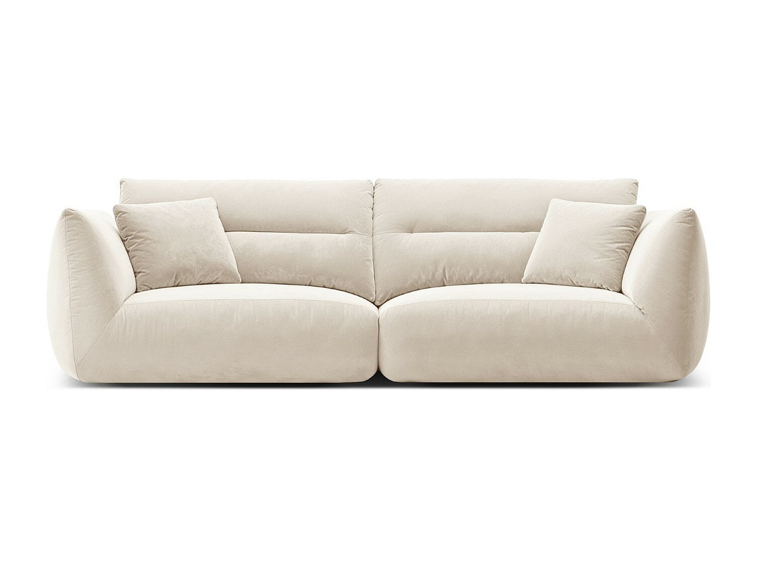Canapé modulable 4 places beige velours