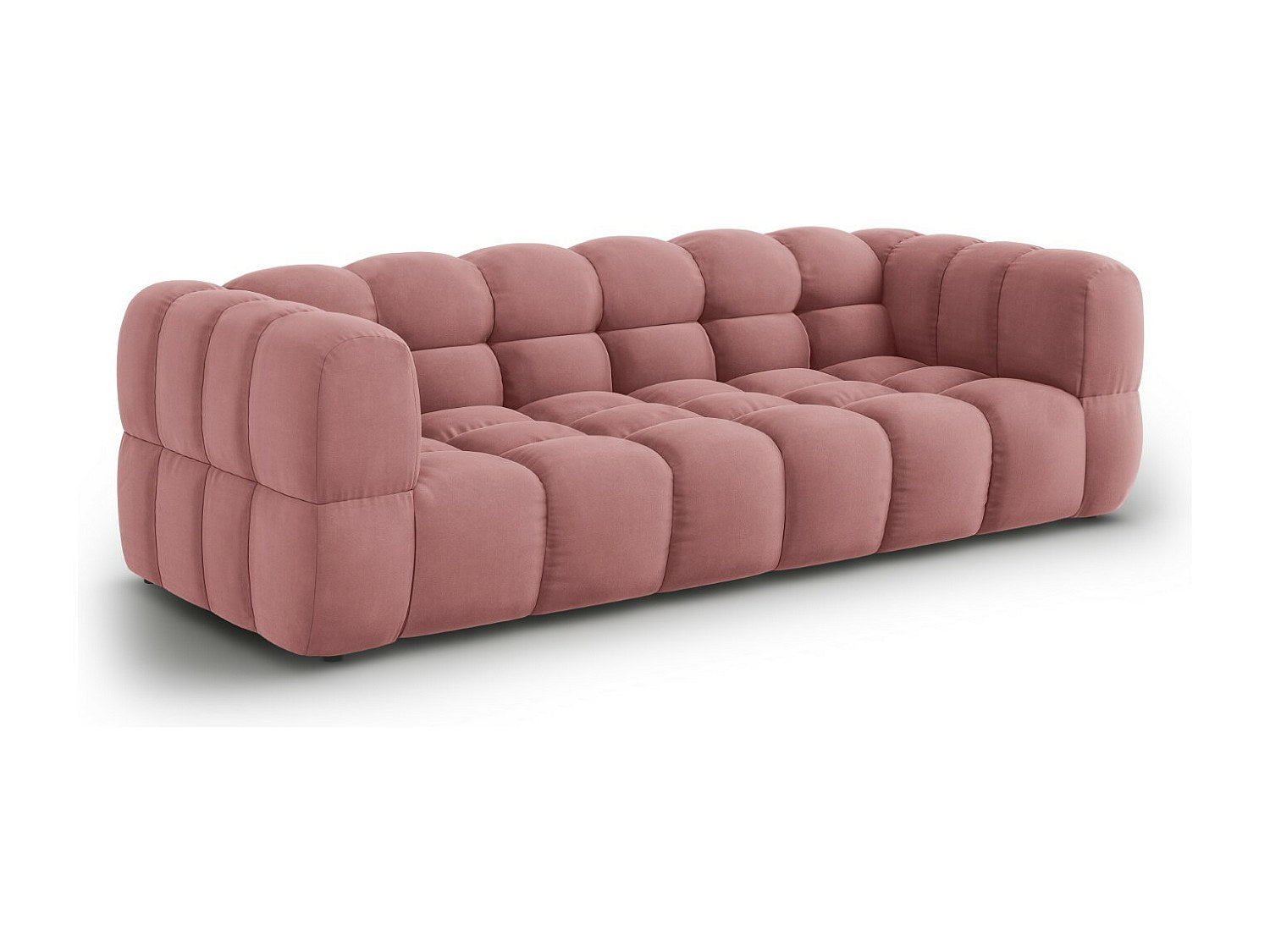 Canapé modulable 4 places rose velours