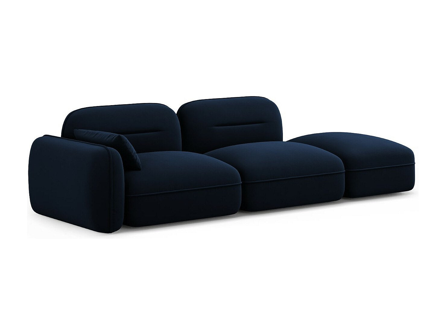 Canapé modulable 3 places bleu velours
