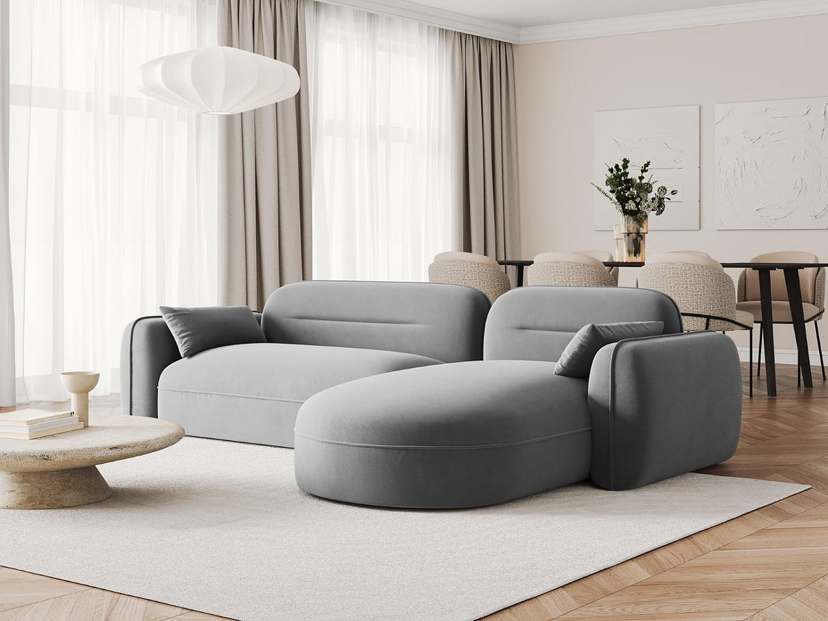 Canapé modulable 4 places gris velours
