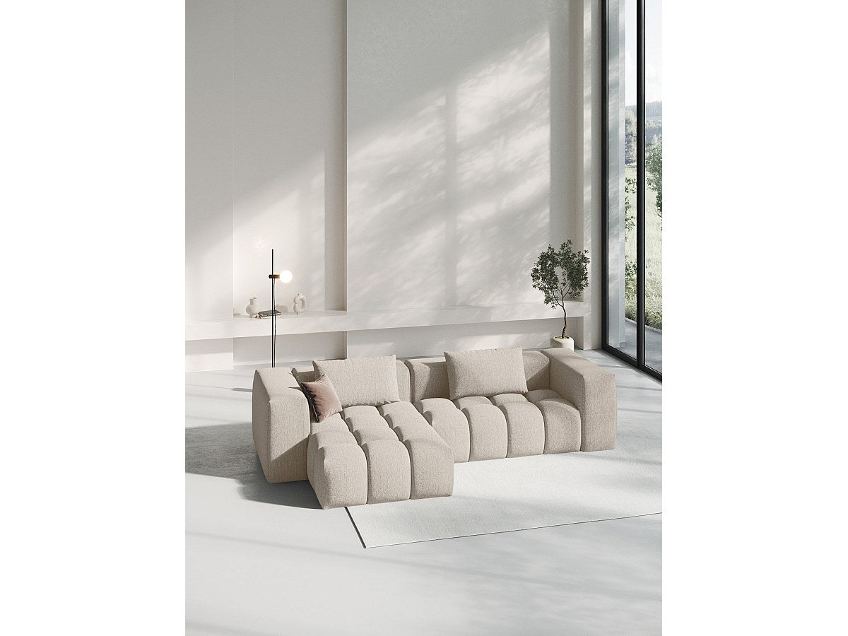 Canapé modulable 3 places marron tissu