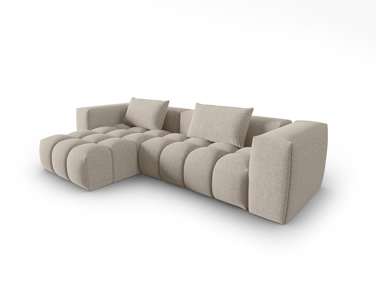 Canapé modulable 3 places marron tissu
