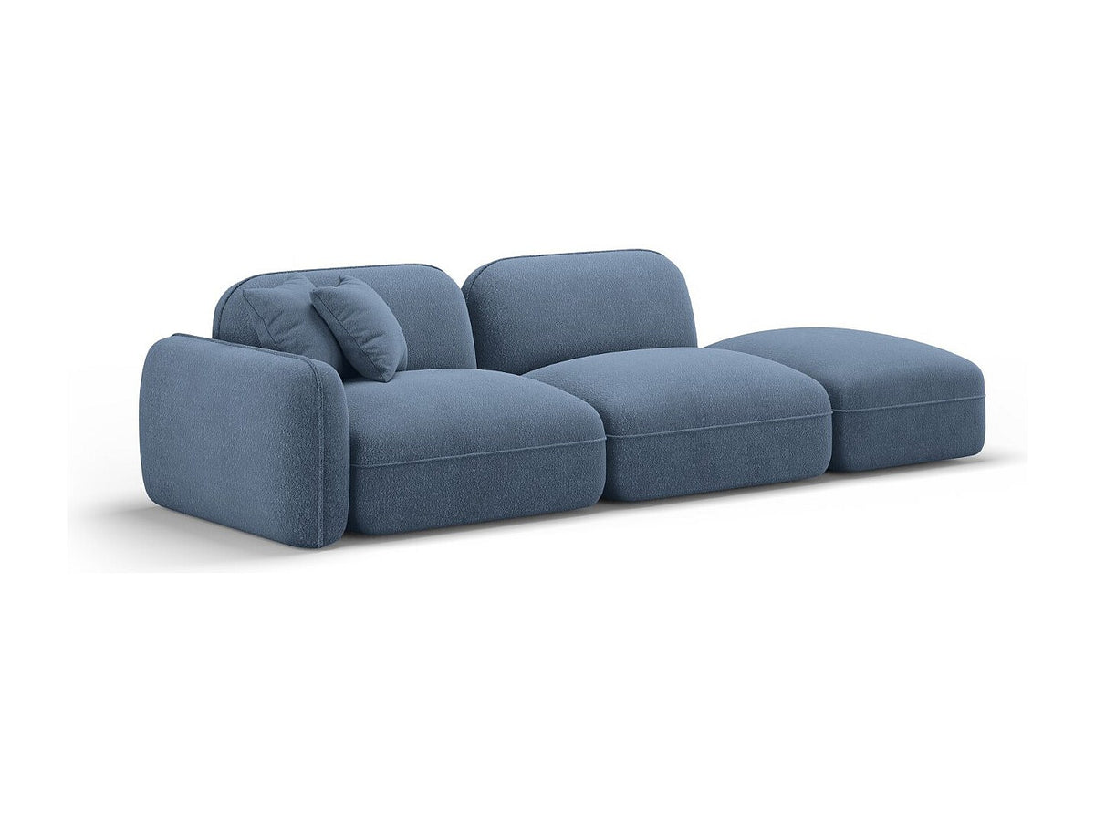 Canapé modulable 3 places bleu velours