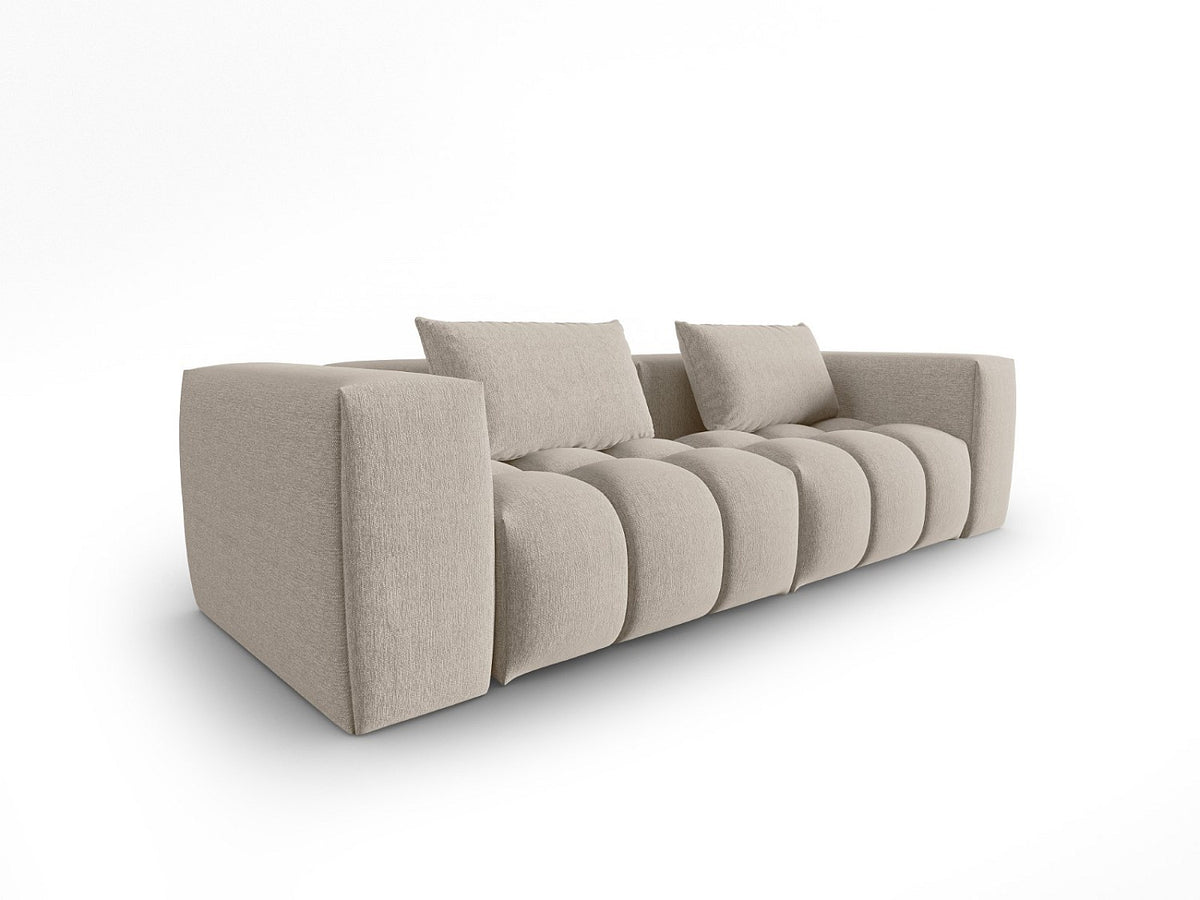 Canapé modulable 3 places marron tissu
