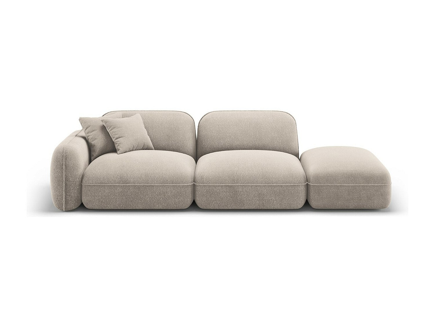 Canapé modulable 3 places beige velours