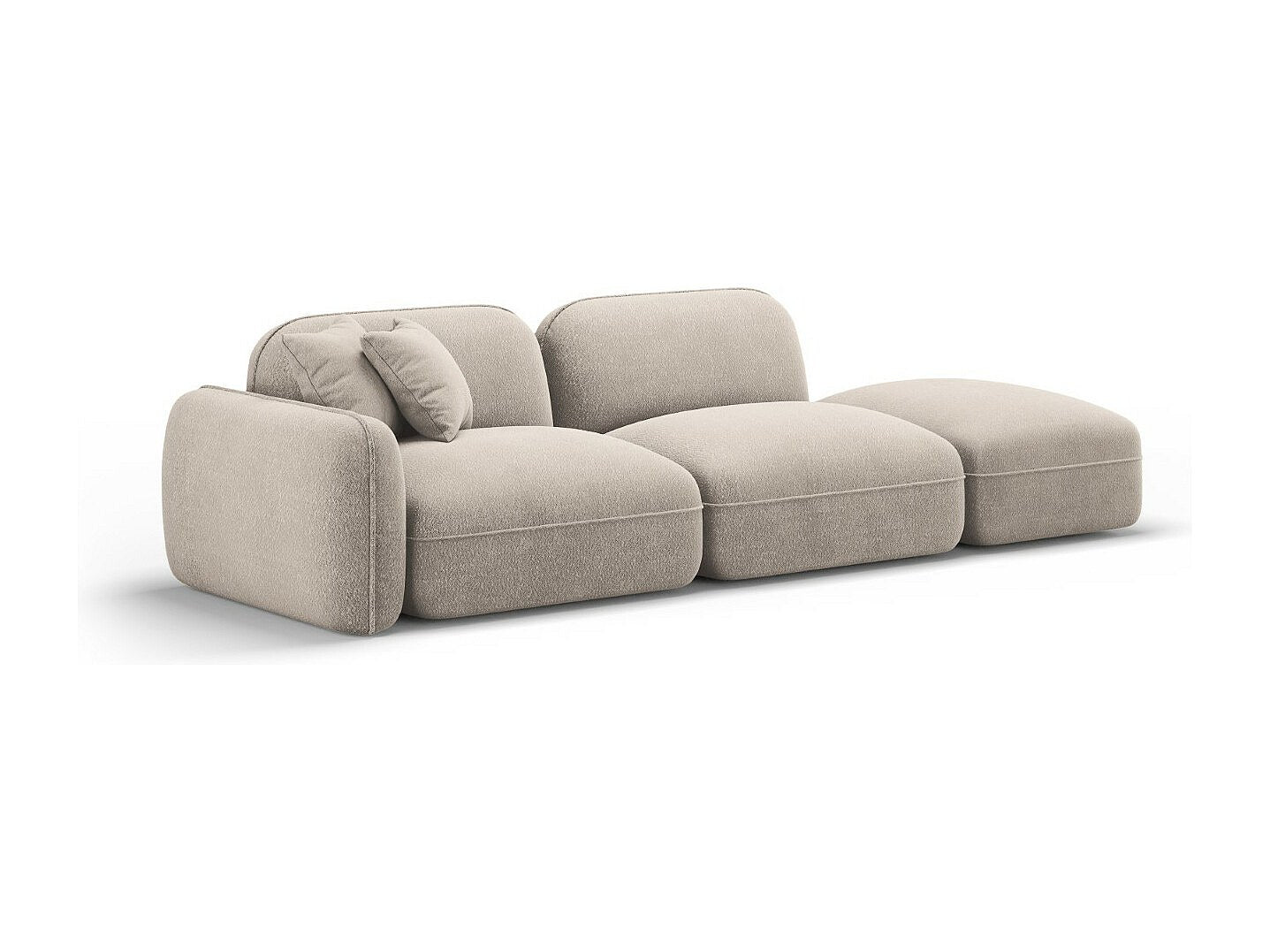 Canapé modulable 3 places beige velours