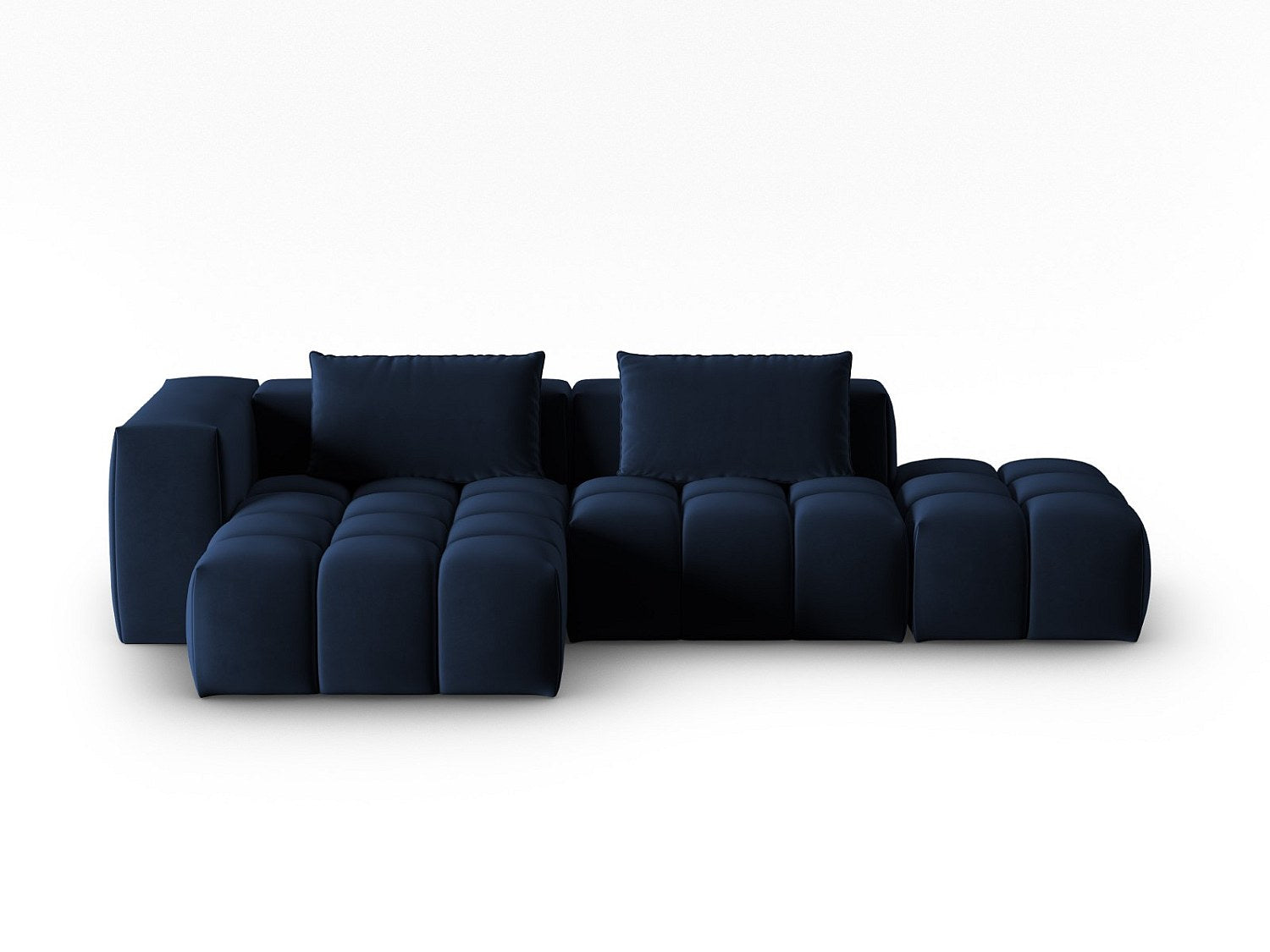 Canapé modulable 4 places bleu velours