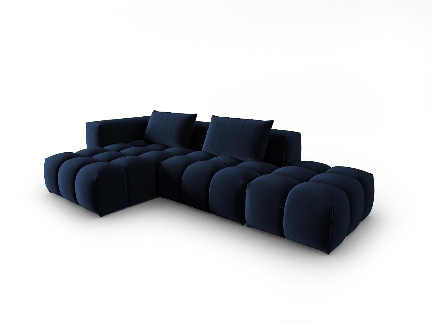 Canapé modulable 4 places bleu velours