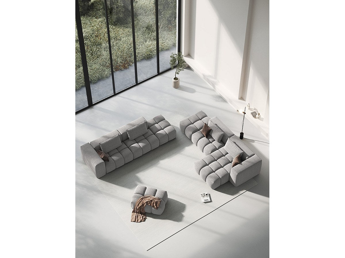 Canapé modulable 4 places beige tissu