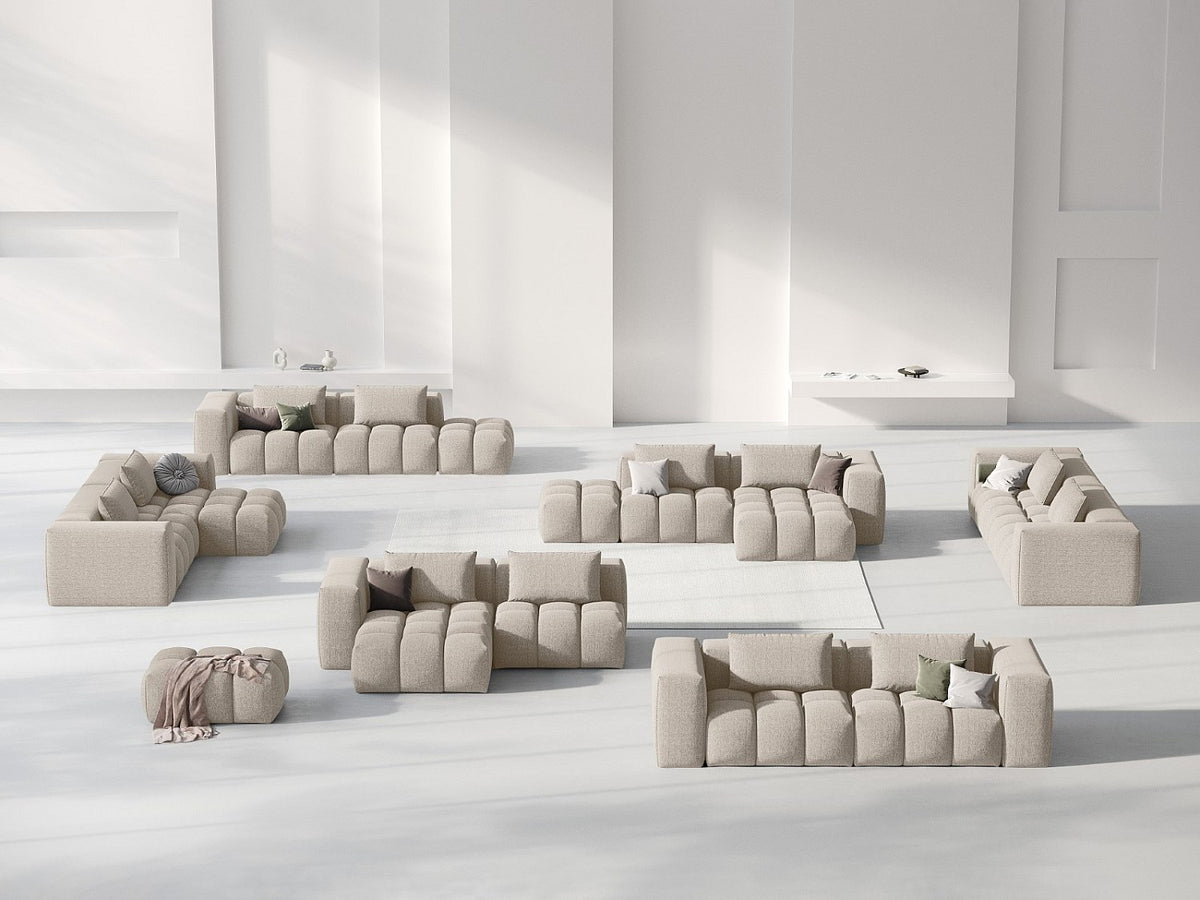 Canapé modulable 3 places marron tissu