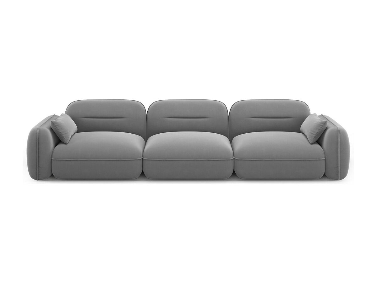 Canapé modulable 4 places gris velours