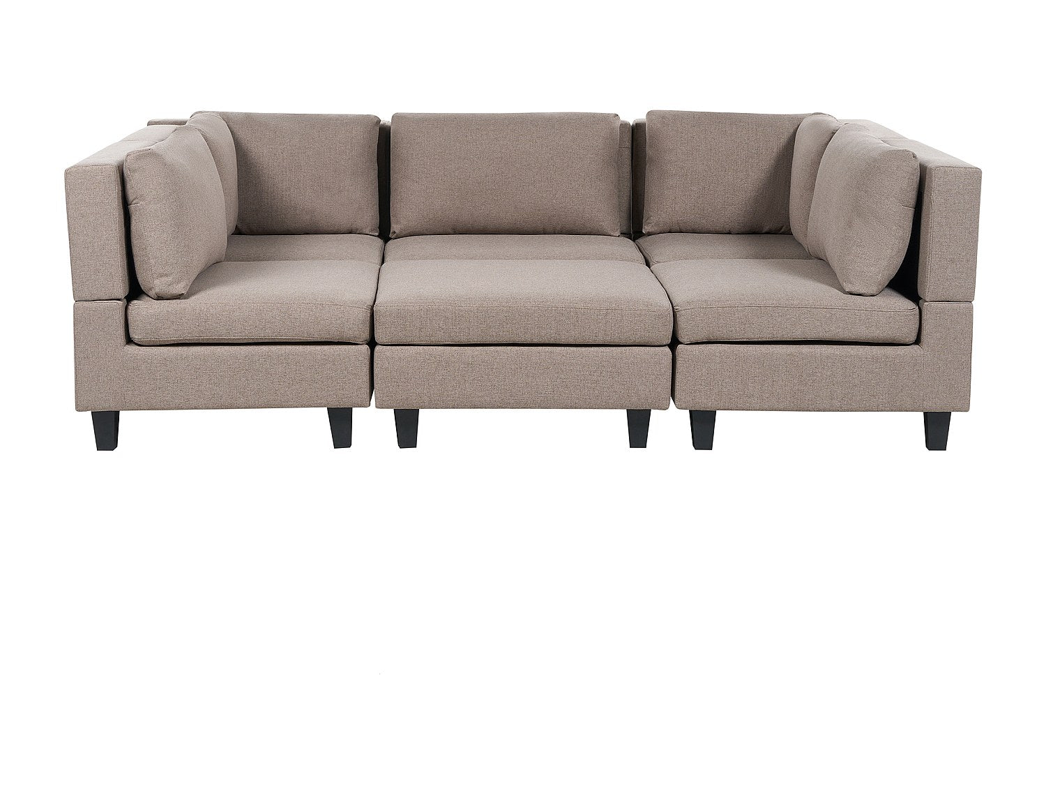 Canapé modulable 5 places marron tissu