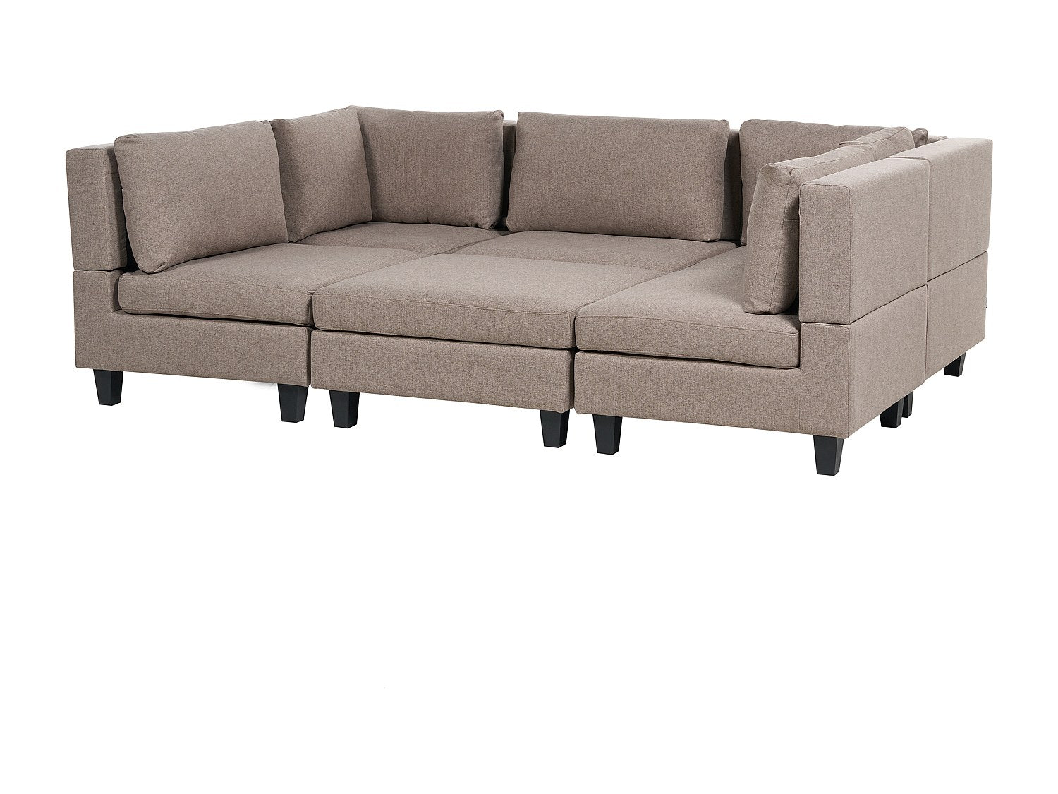 Canapé modulable 5 places marron tissu
