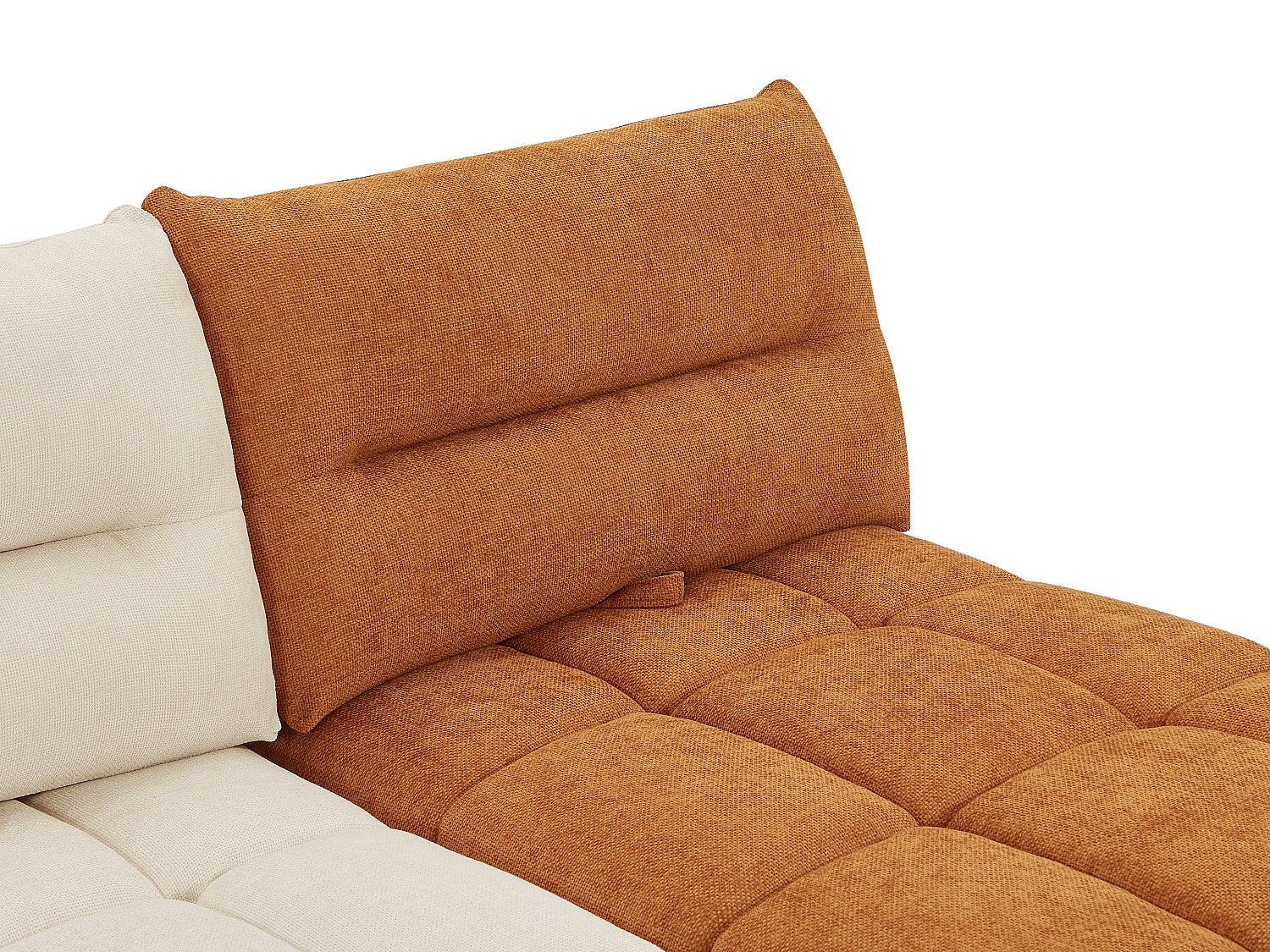 Angle pour canapé modulable orange tissu