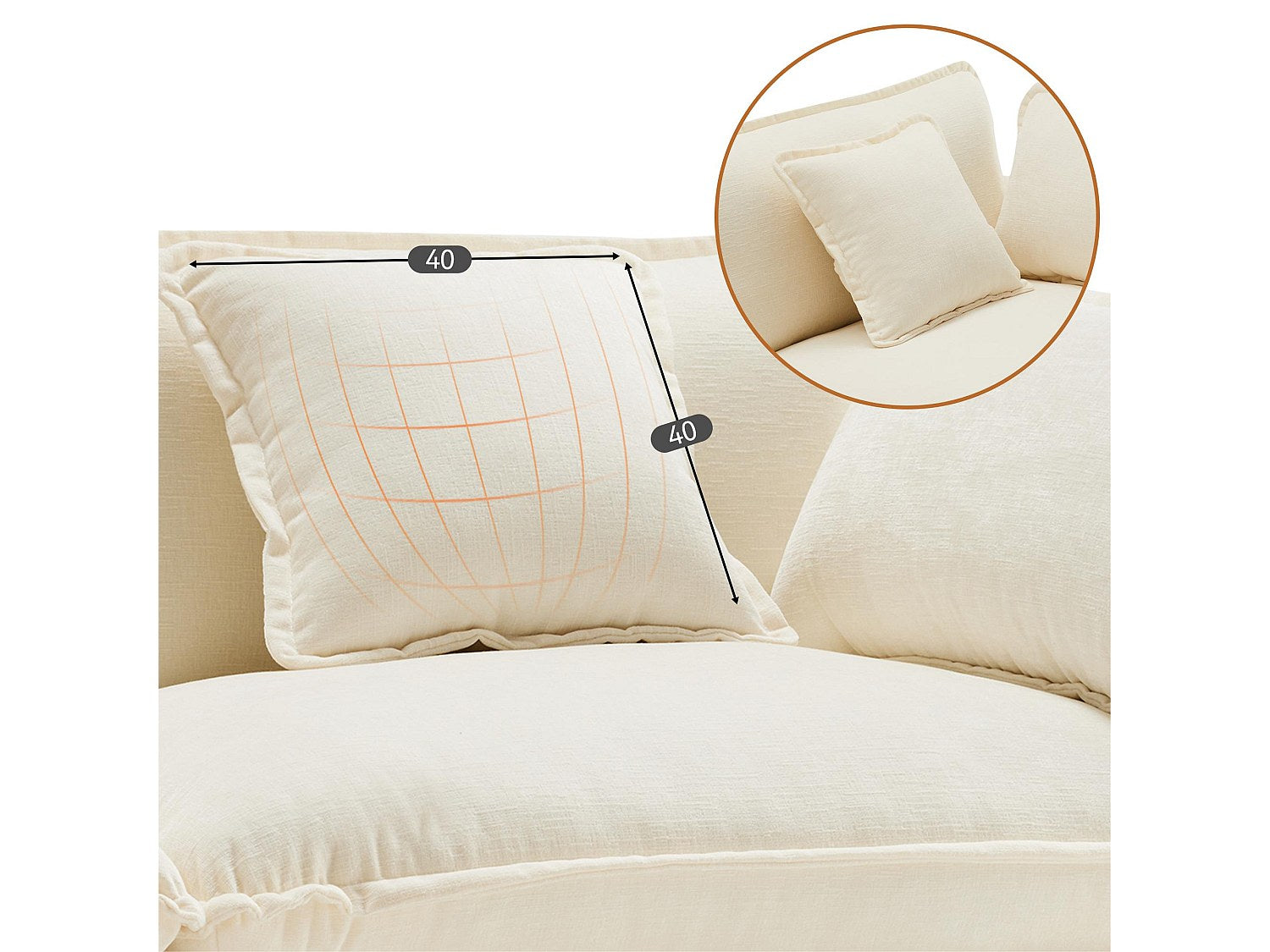 Canapé modulable 3 places beige tissu